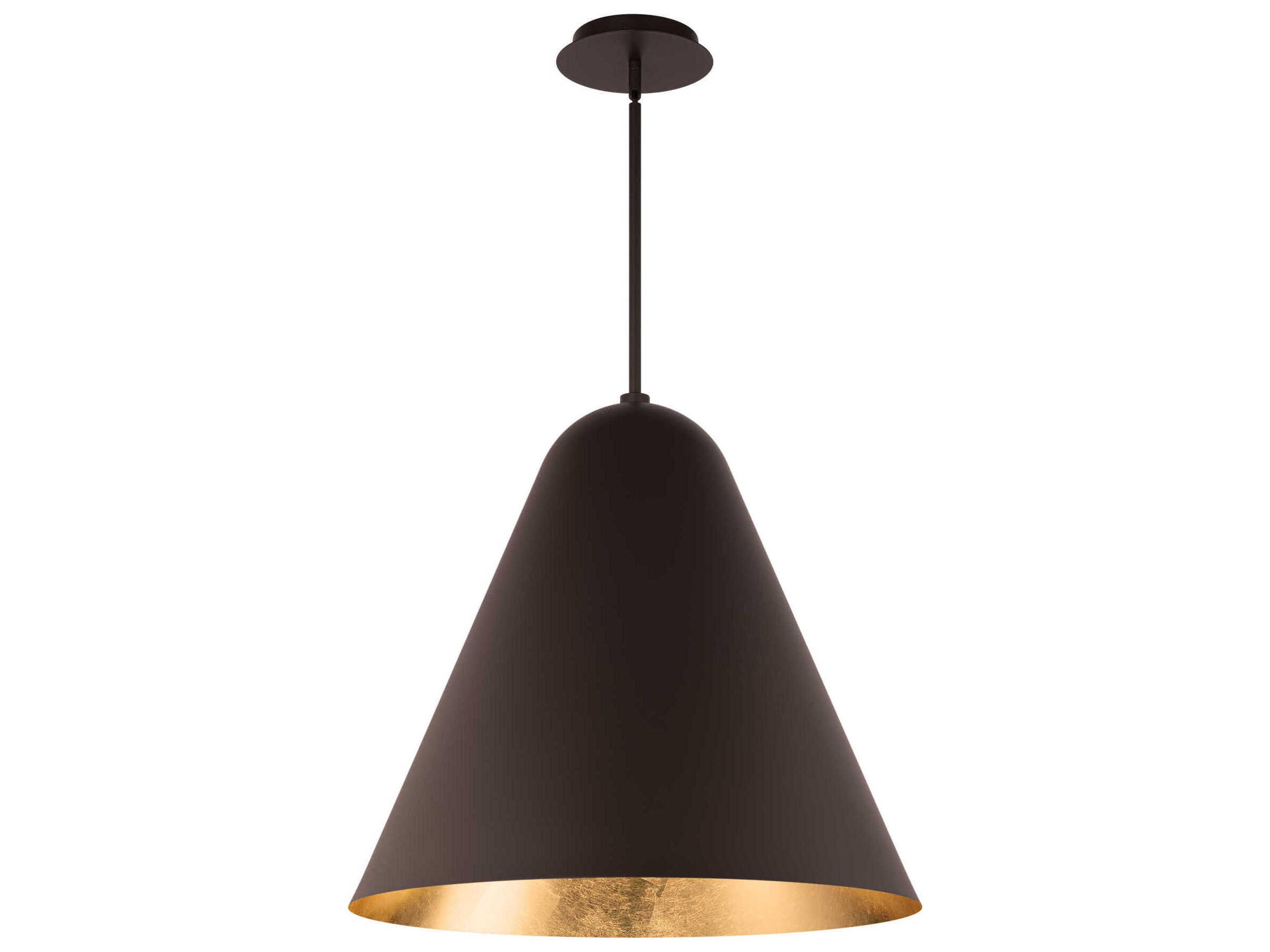 Taper 1-Light Bronze Gold Leaf Pendant