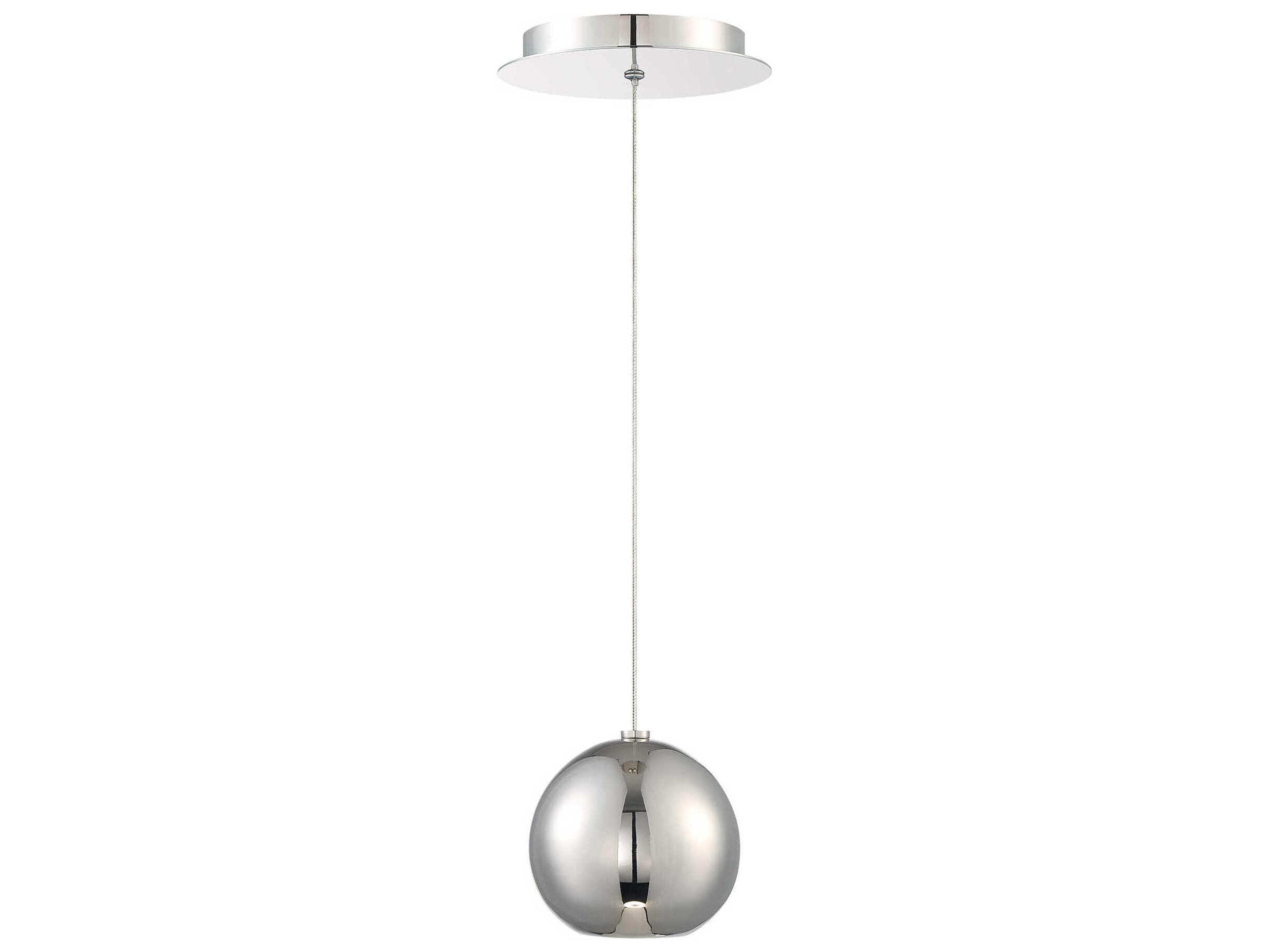 Modern Forms Acid 1-Light Polished Nickel LED Globe Mini Pendant