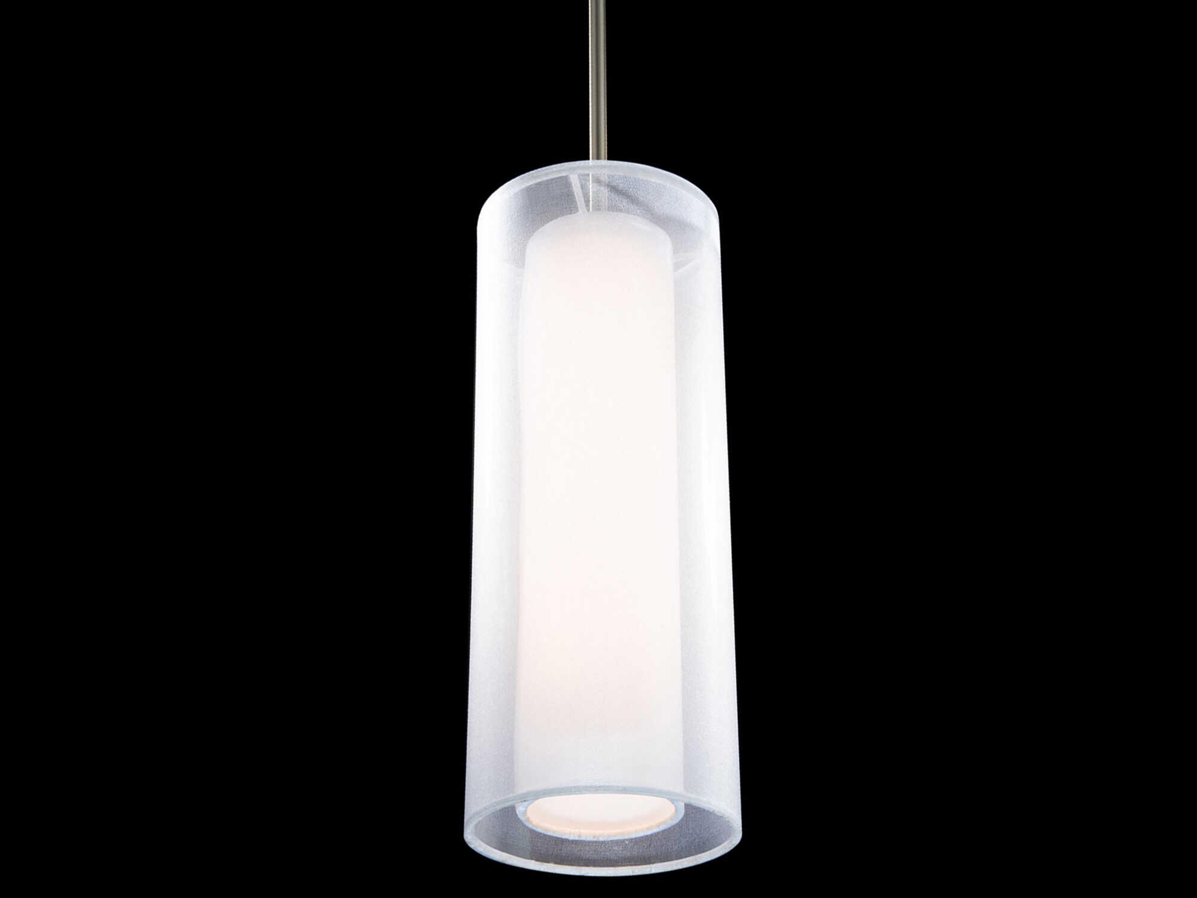 Modern Forms Metropolis 1-Light Brushed Nickel Glass LED Cylinder Mini Pendant