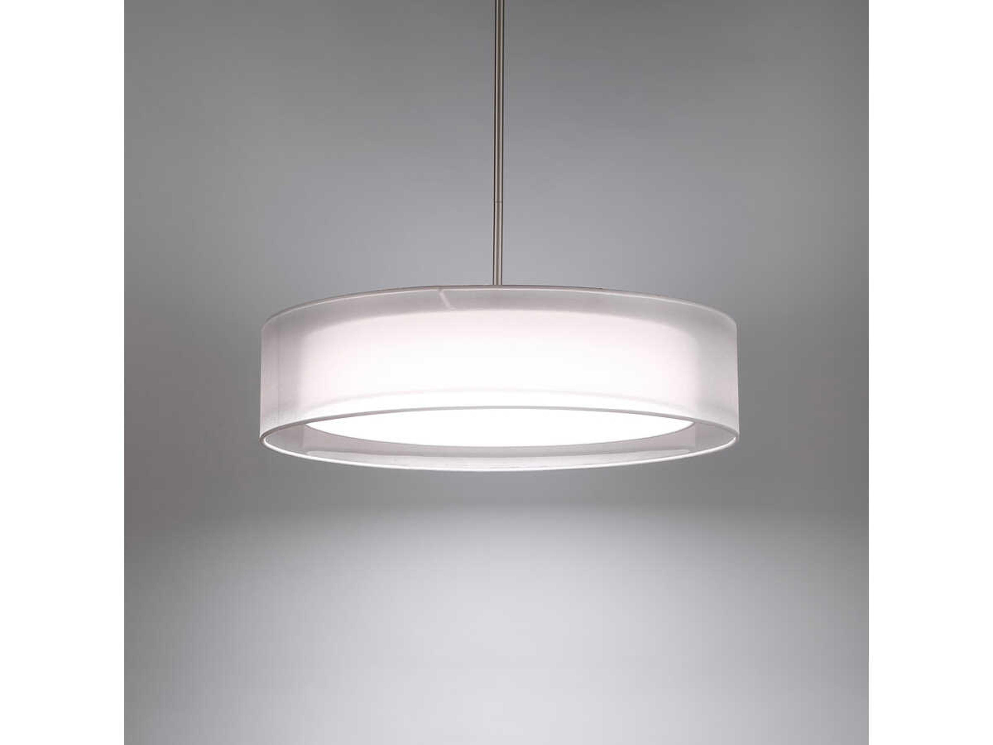Modern Forms Metropolis 1-Light Brushed Nickel Glass LED Drum Pendant