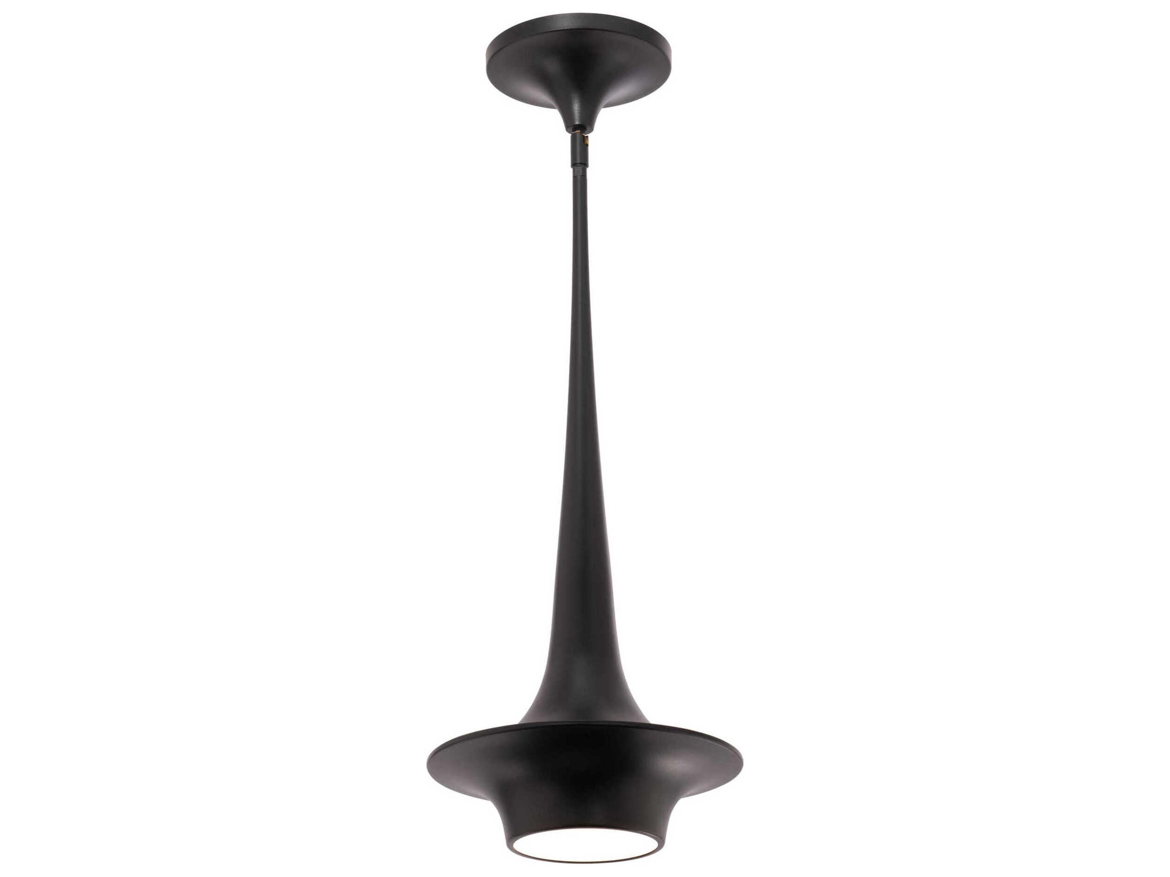 Hugo 1-Light Black Glass LED Mini Pendant