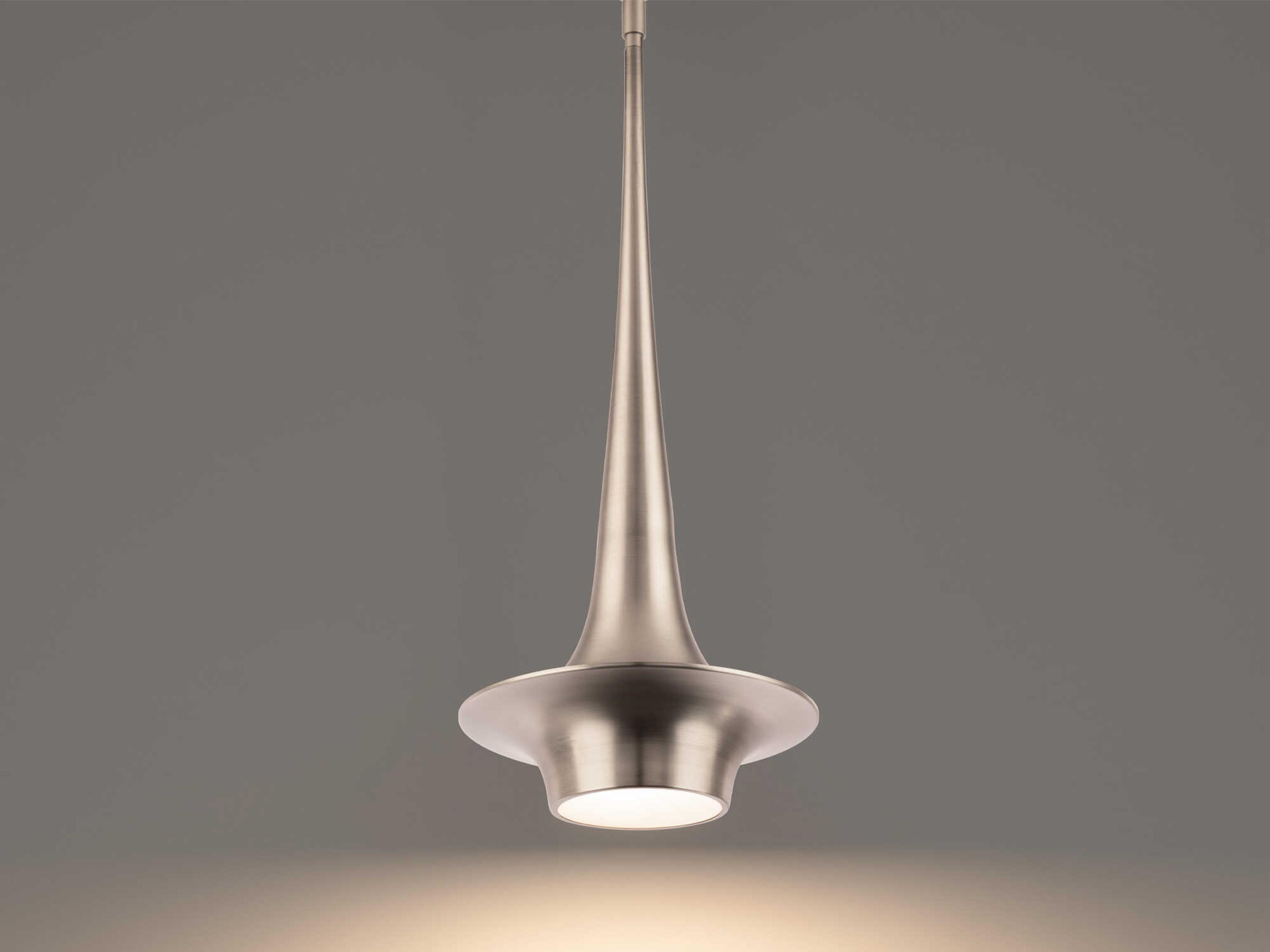 Modern Forms Hugo 1-Light Brushed Nickel Glass LED Mini Pendant