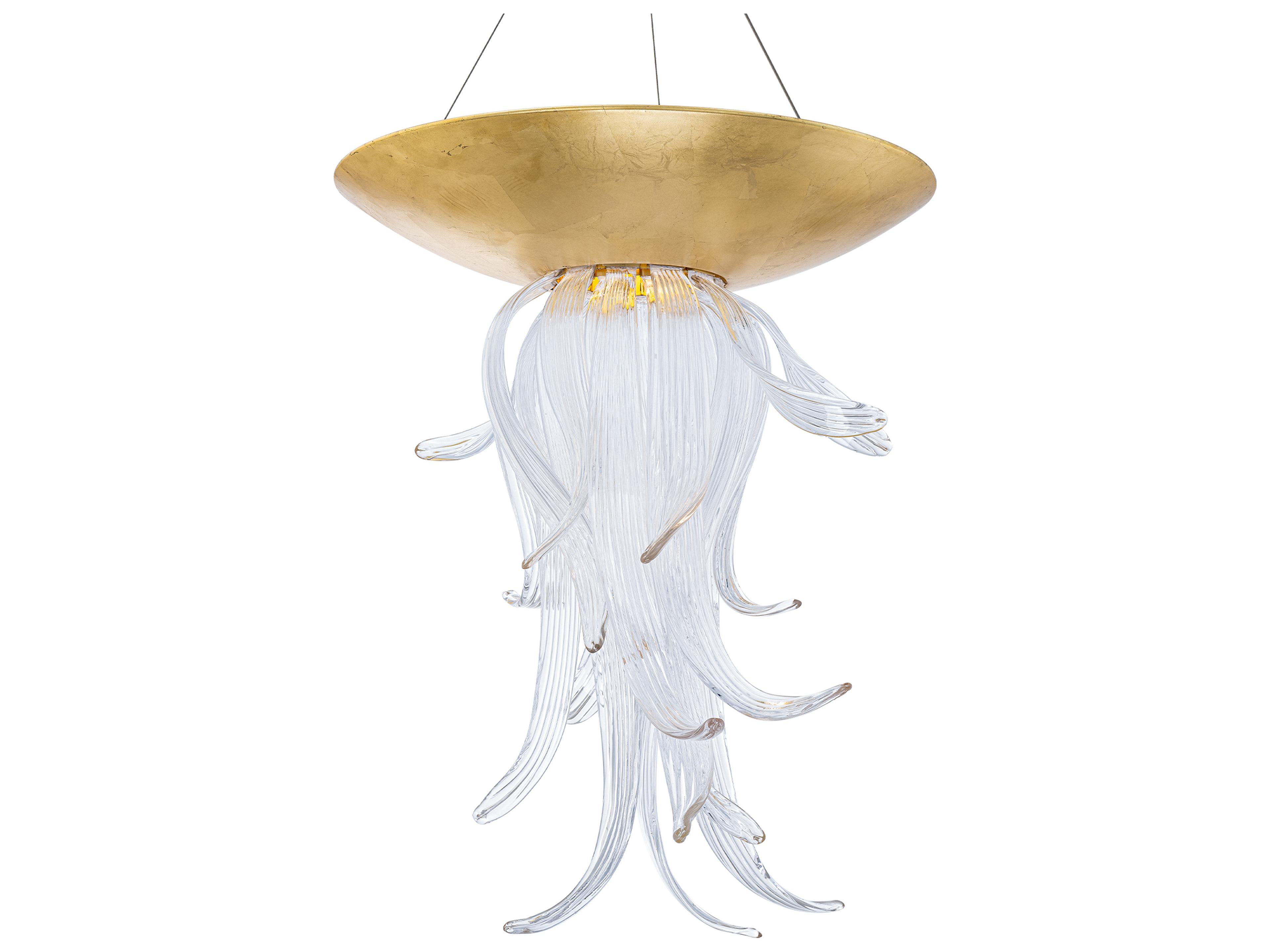 Tendril 1-Light Gold Leaf Pendant