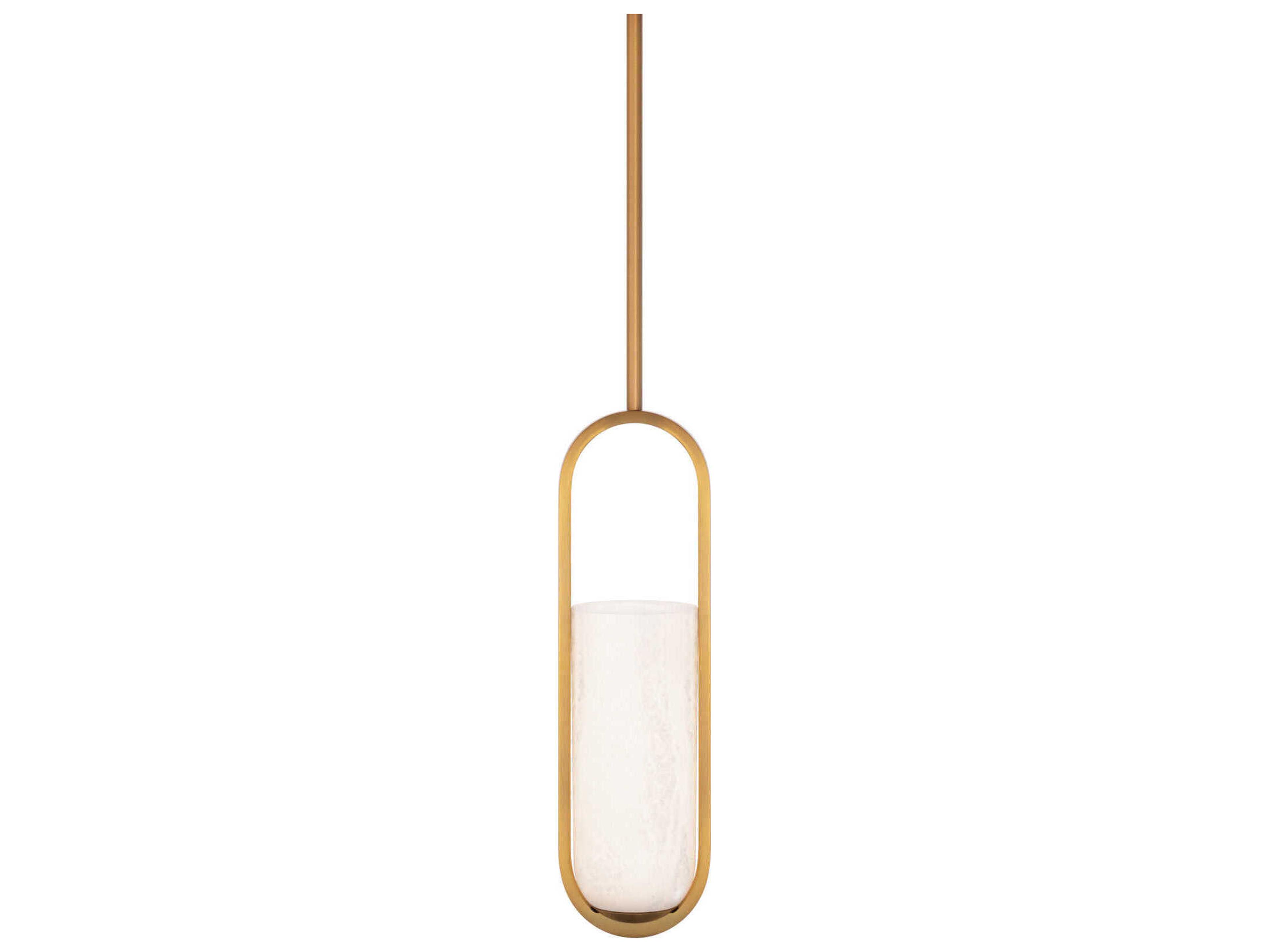 Modern Forms Rollins 1-Light Aged Brass Glass LED Cylinder Mini Pendant