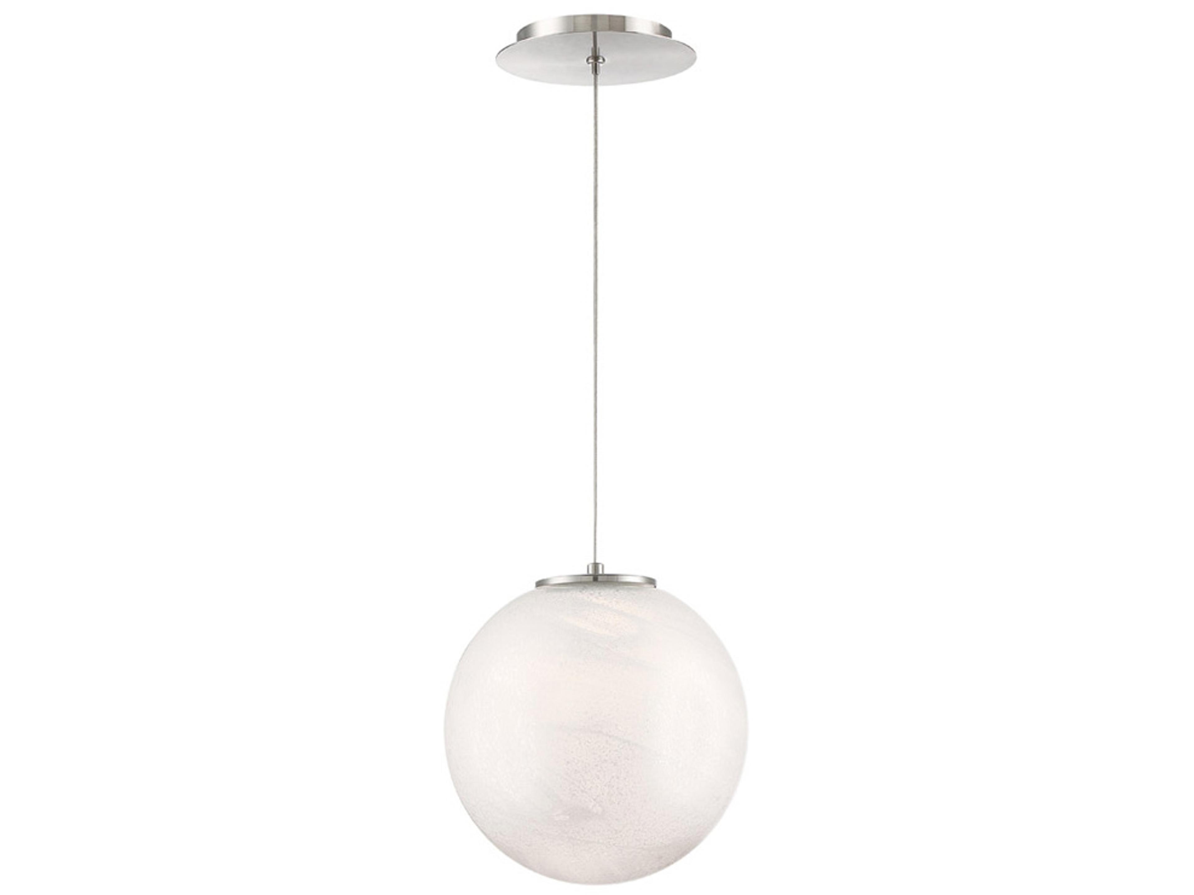 Cosmic 1-Light Brushed Nickel Glass LED Globe Mini Pendant