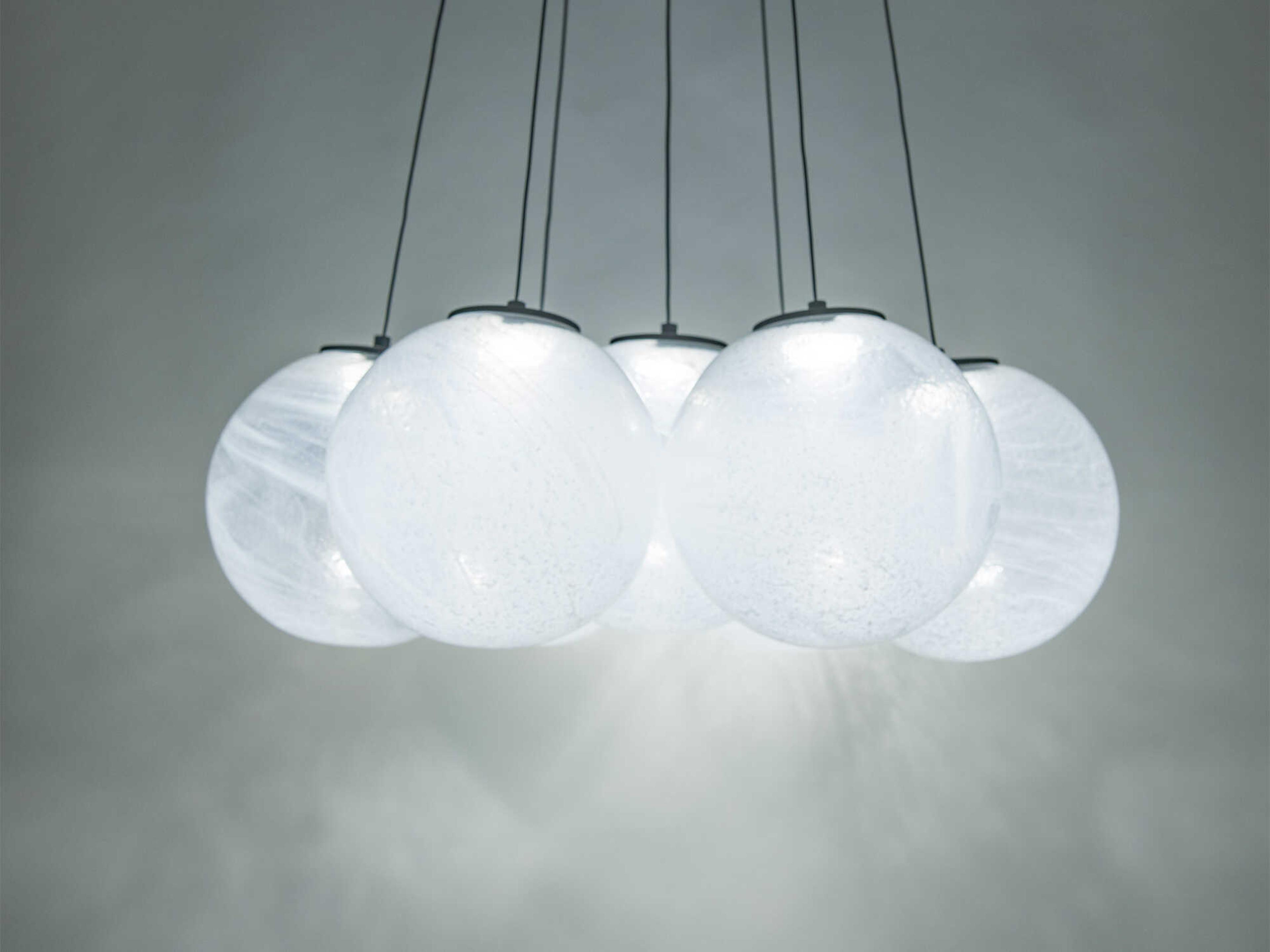 Modern Forms Cosmic 7-Light Black Glass LED Globe Pendant