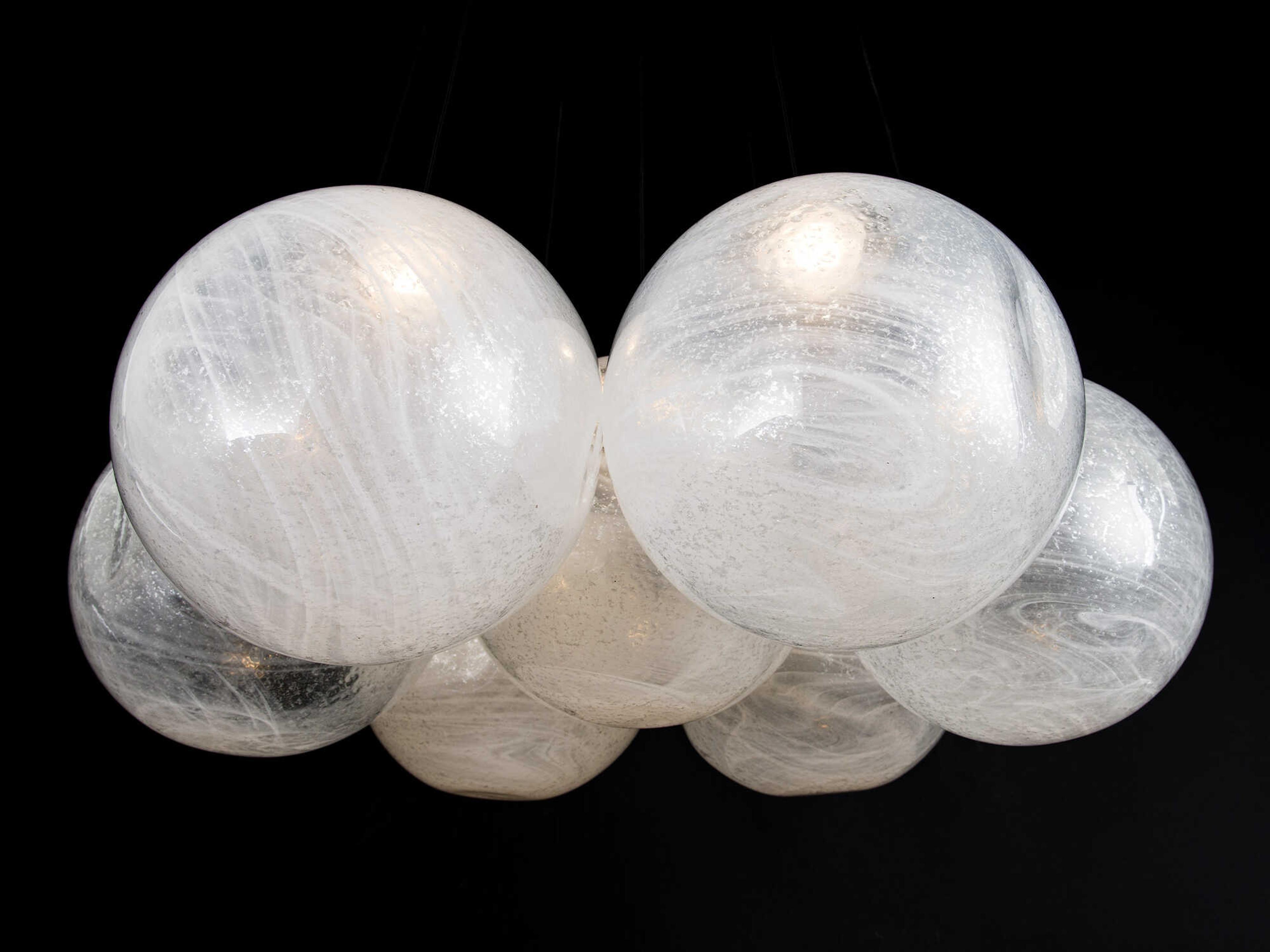 Modern Forms Cosmic 7-Light Black Glass LED Globe Pendant