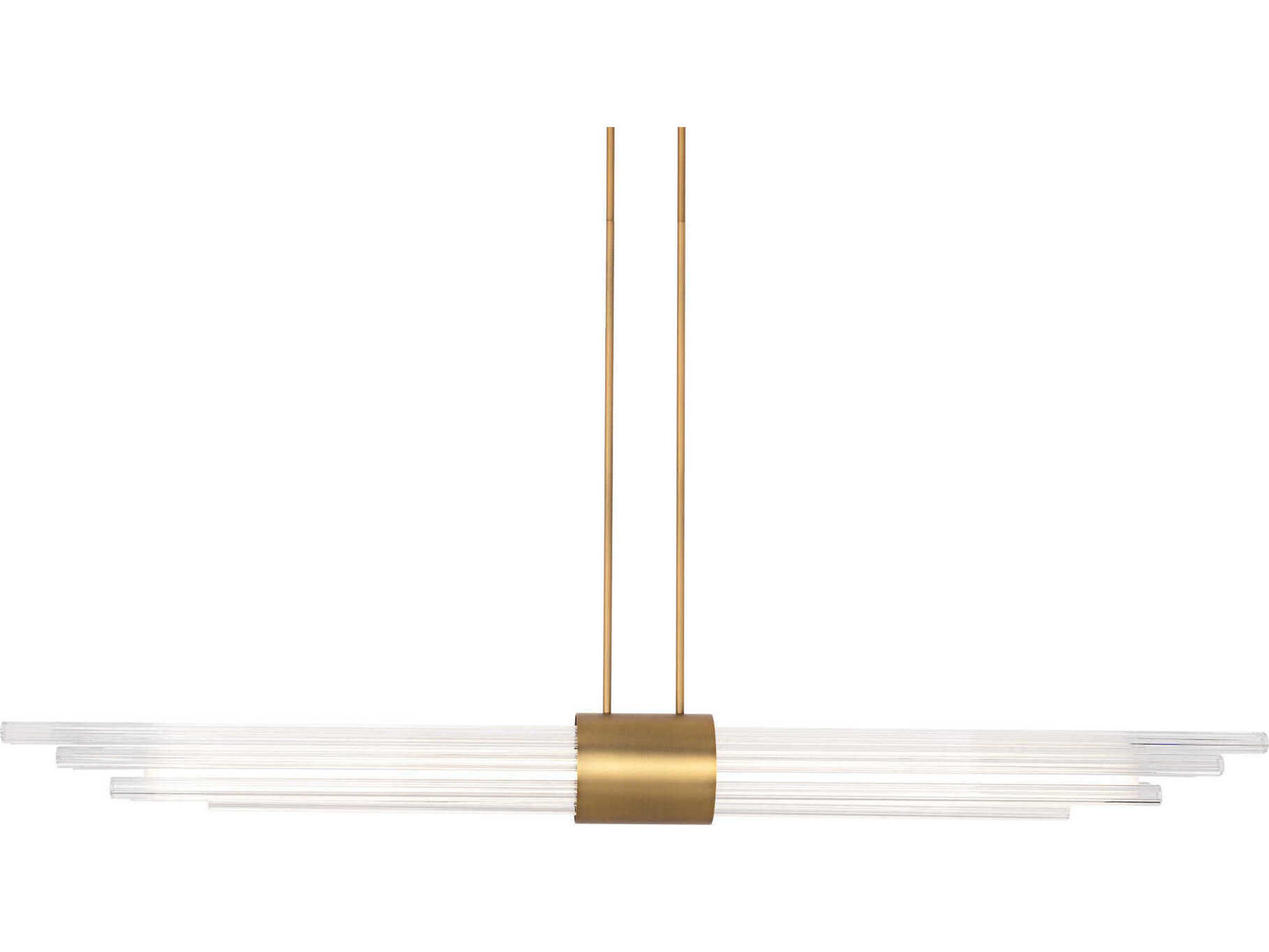 Modern Forms Luzerne 1-Light Aged Brass Glass LED Cylinder Linear Island Pendant