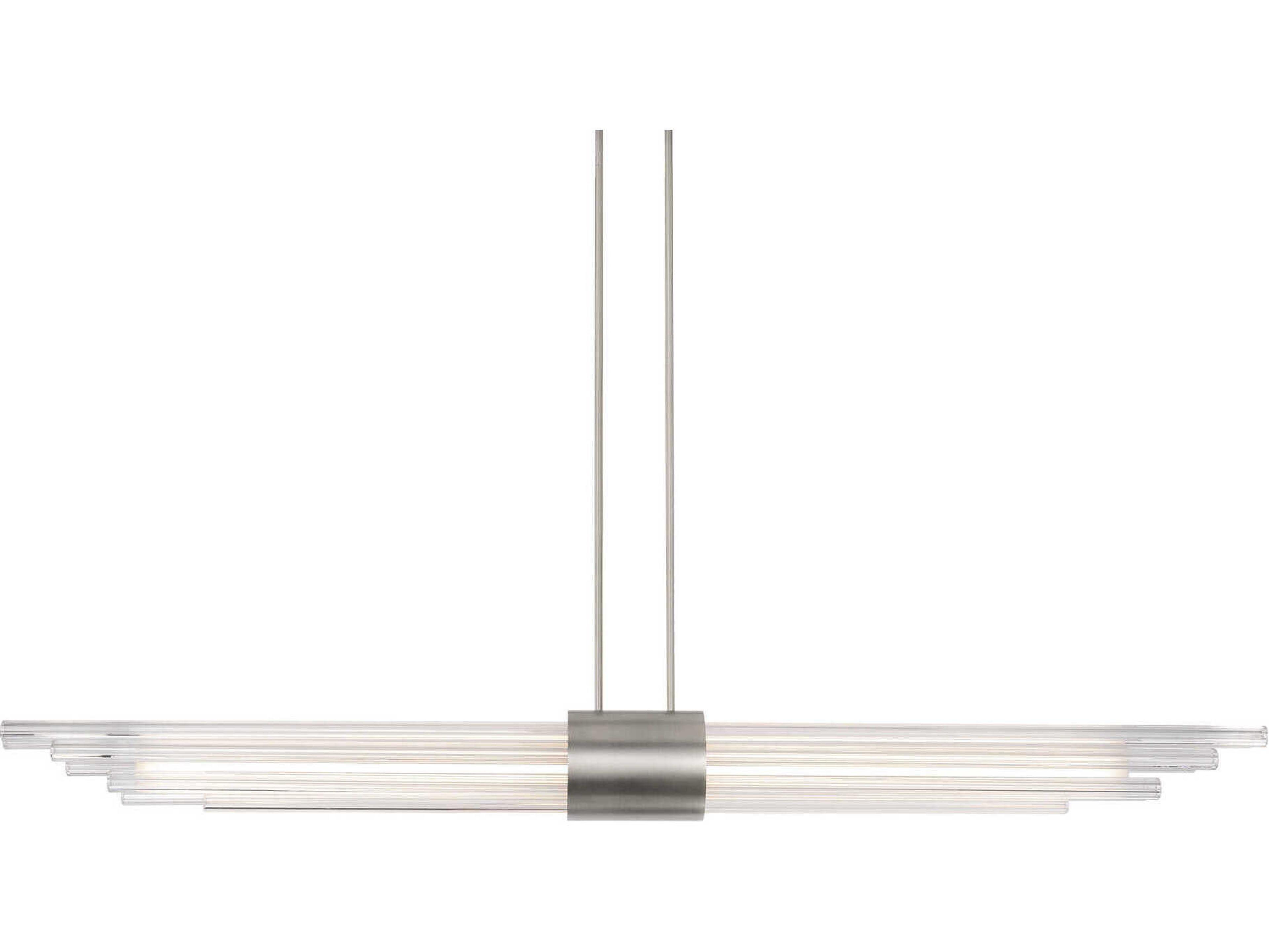 Modern Forms Luzerne 1-Light Brushed Nickel Glass LED Cylinder Linear Island Pendant