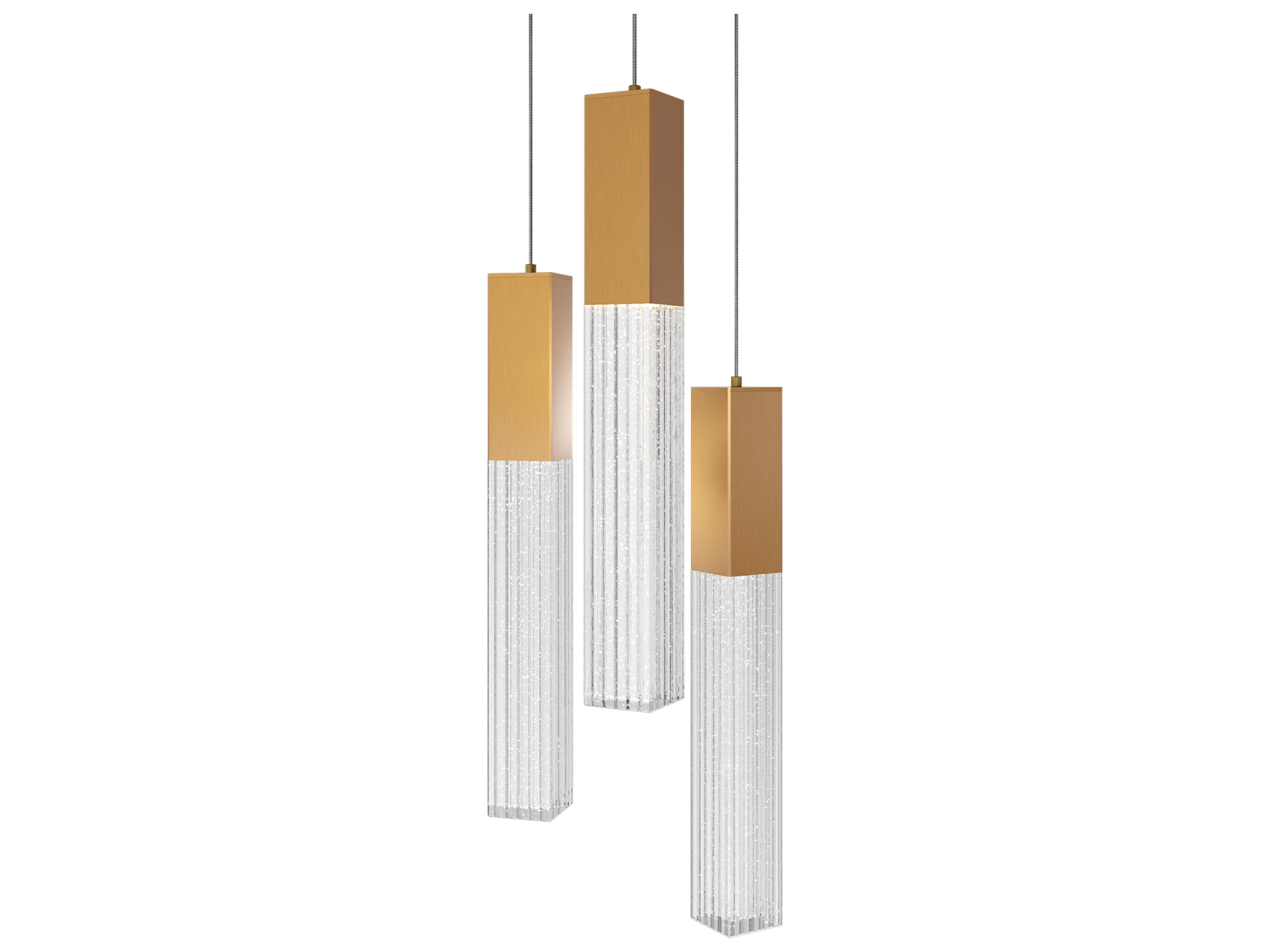 Cinema 3-Light Aged Brass Linear Mini Pendant