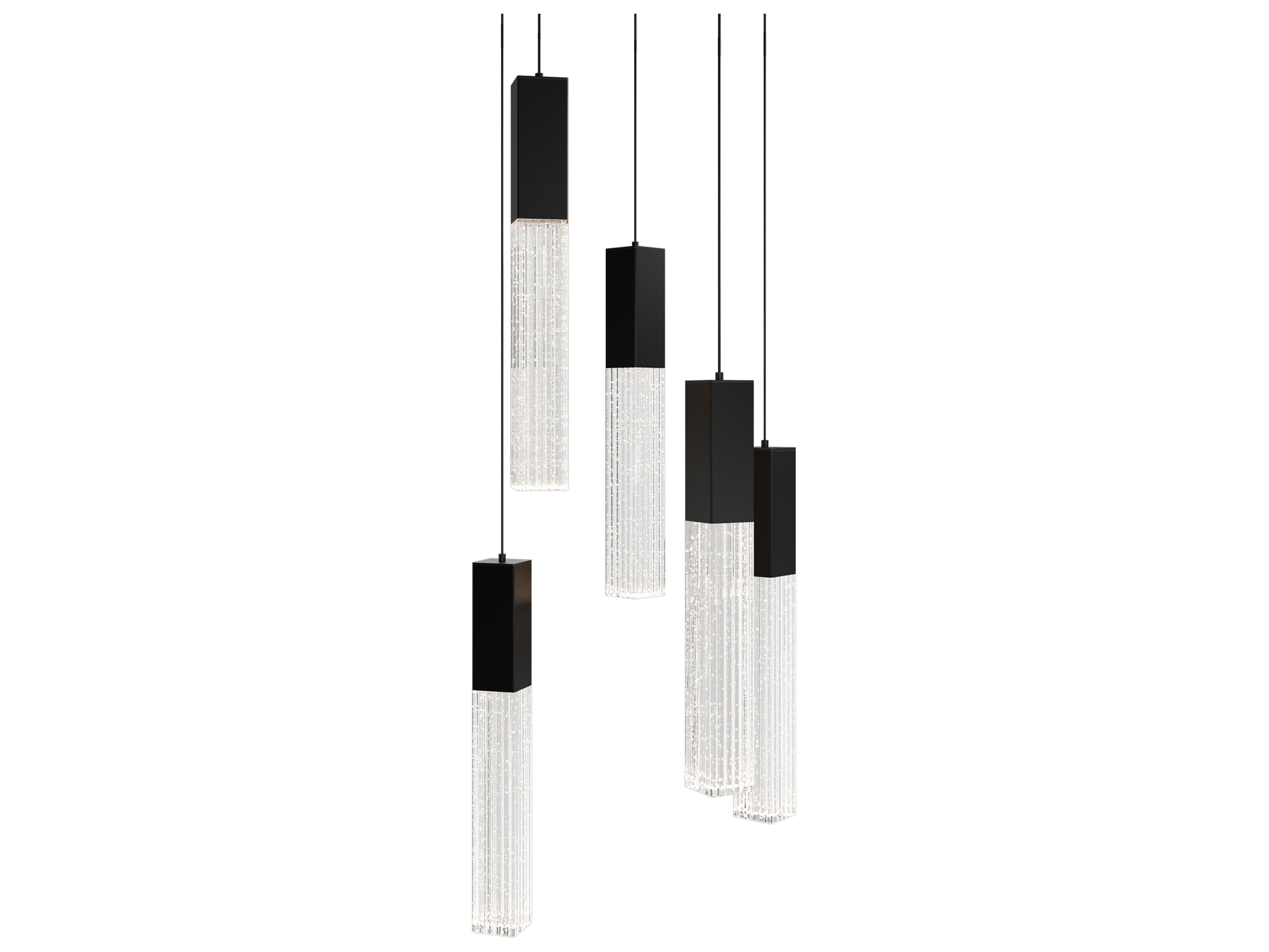 Modern Forms Cinema 5-Light Black Linear Pendant