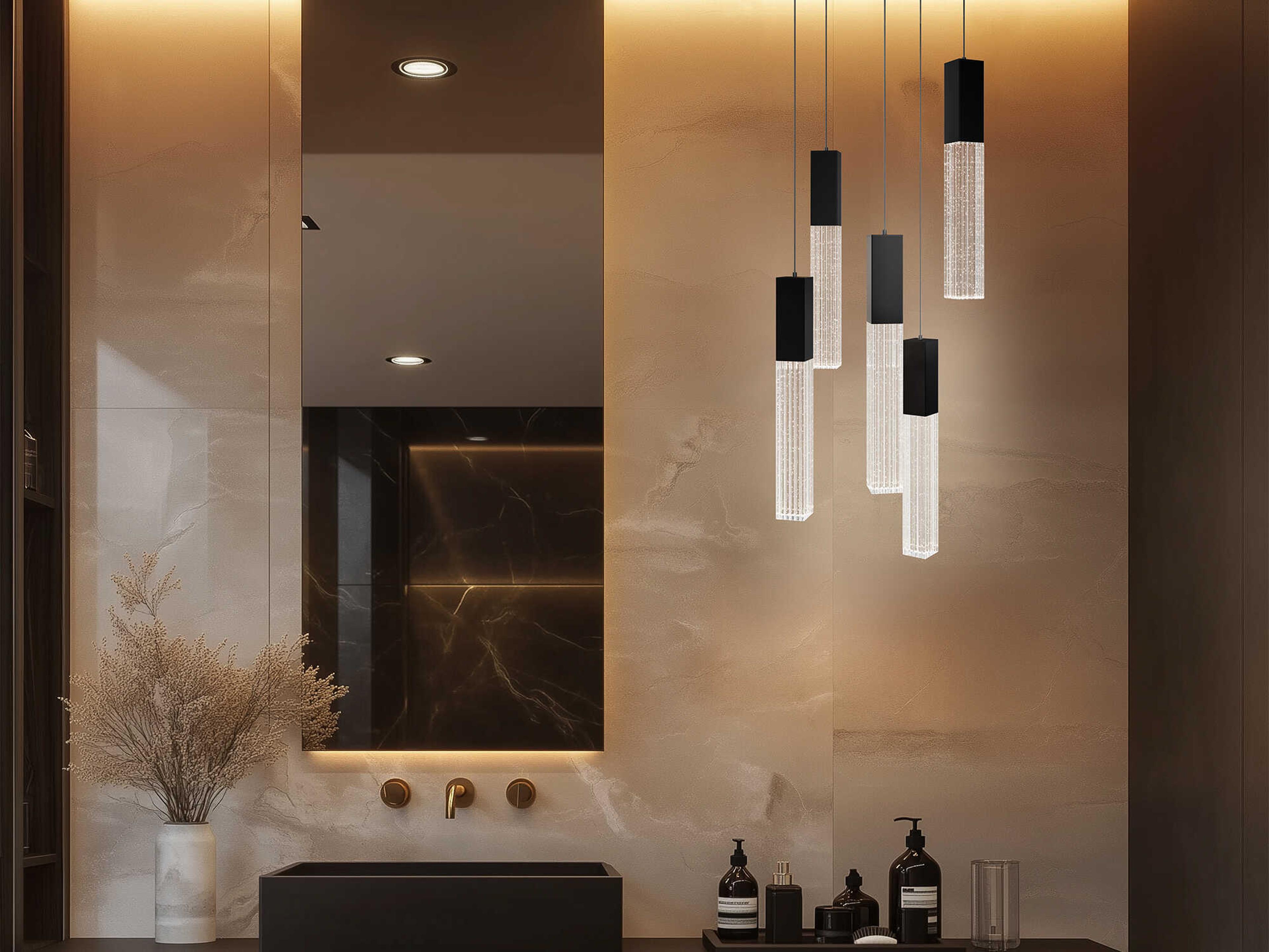 Modern Forms Cinema 5-Light Black Linear Pendant