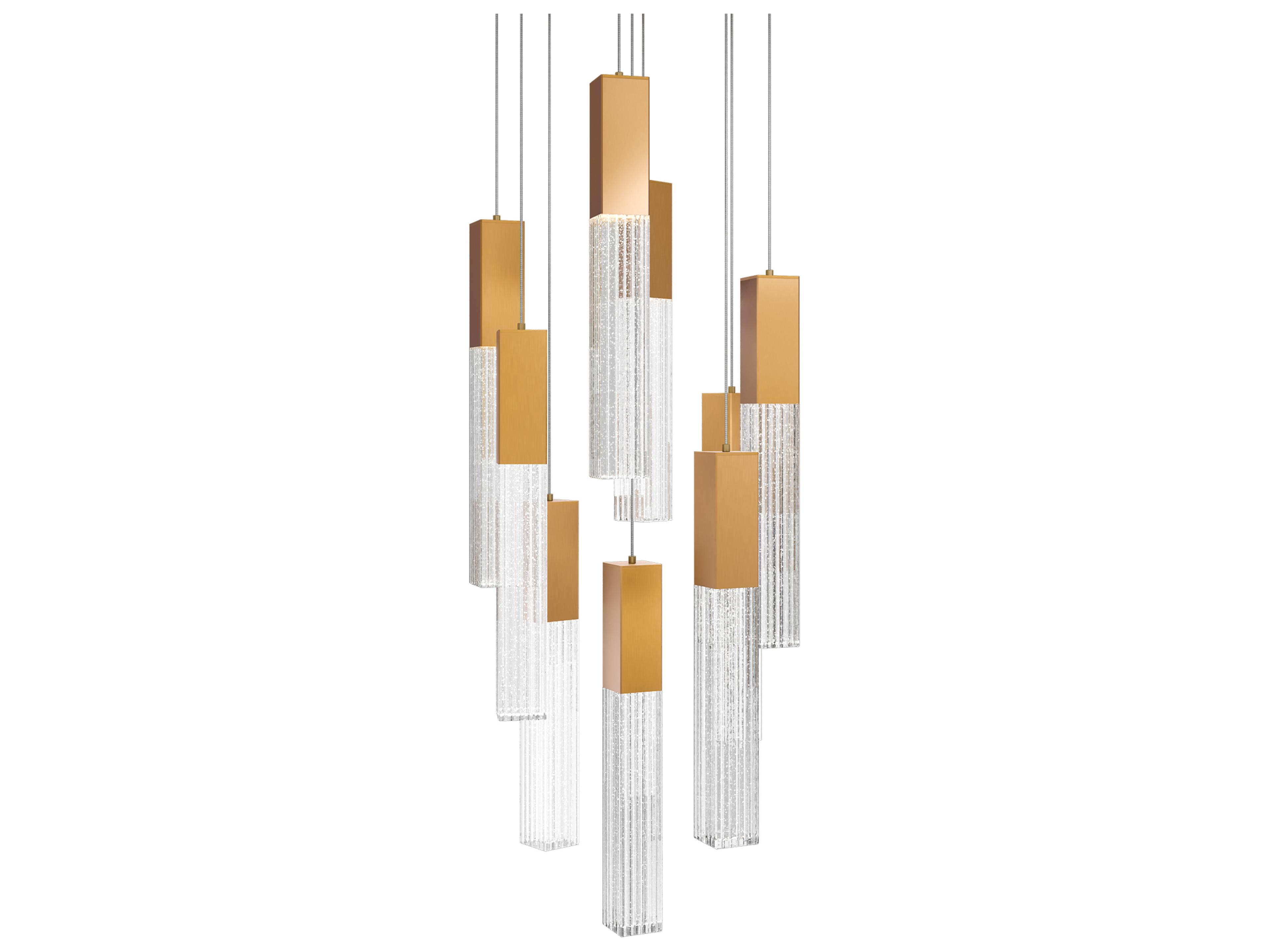 Cinema 9-Light Aged Brass Linear Pendant