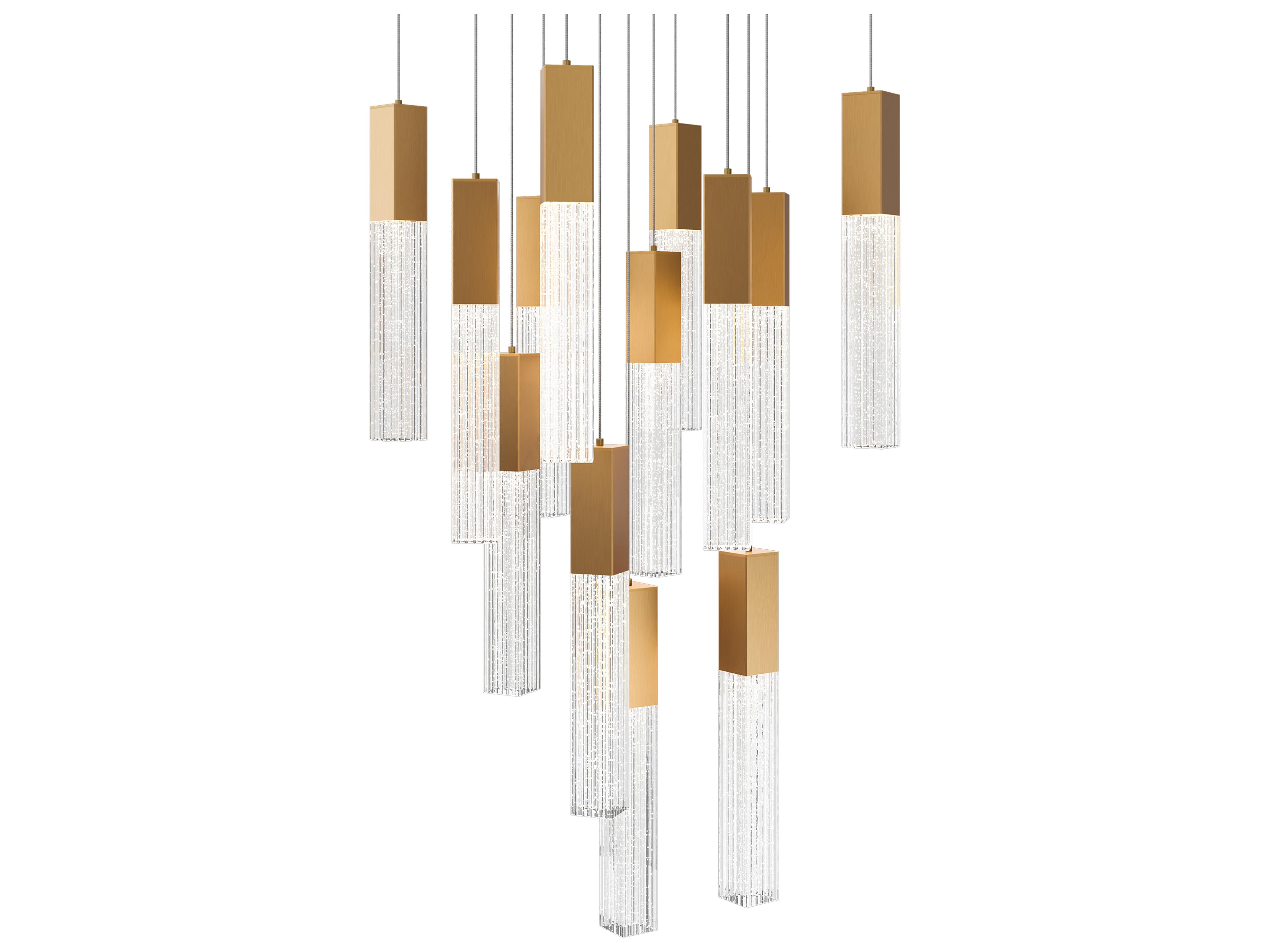 Cinema 13-Light Aged Brass Linear Pendant