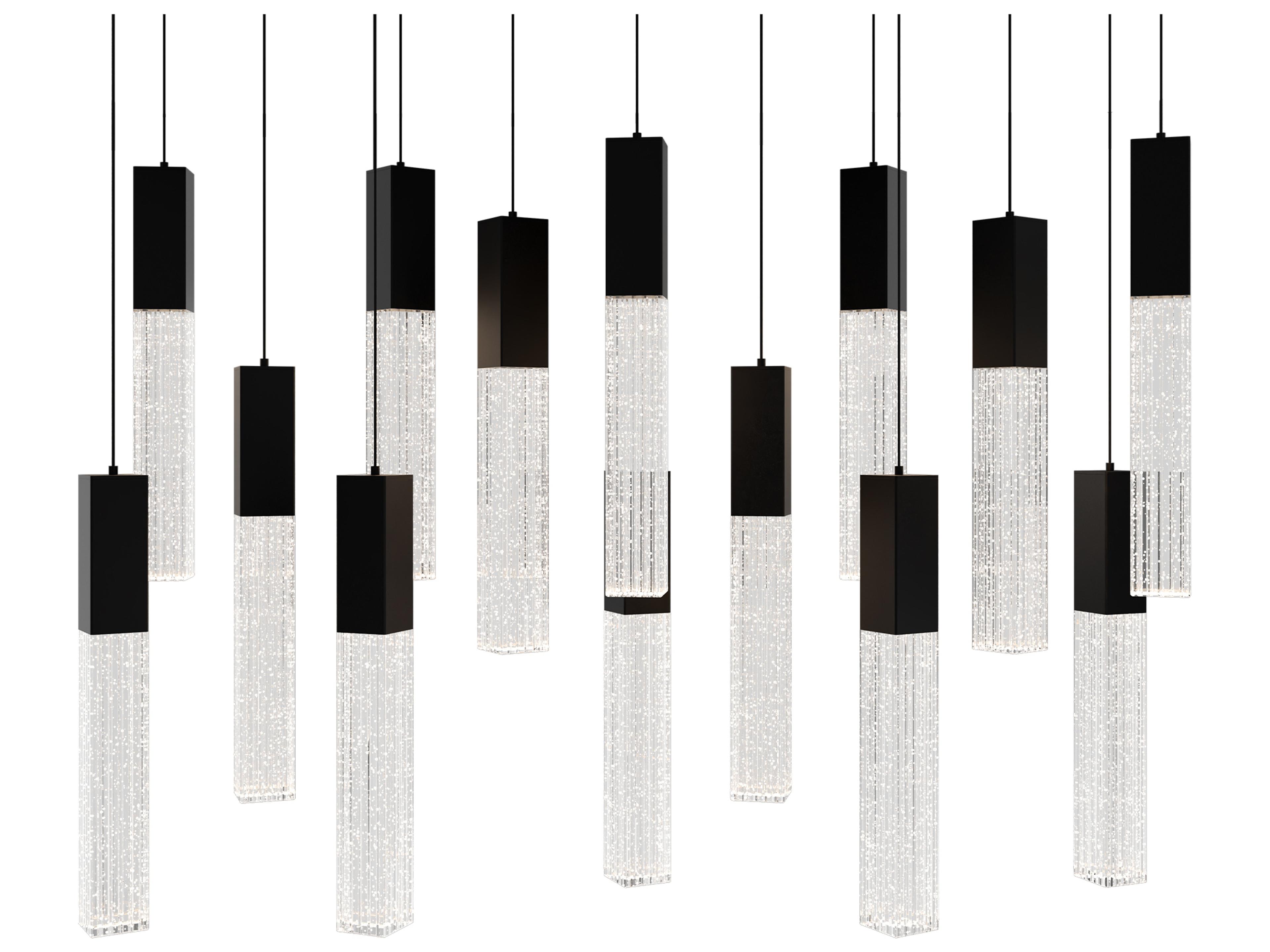 Cinema 14-Light Black Linear Island Pendant