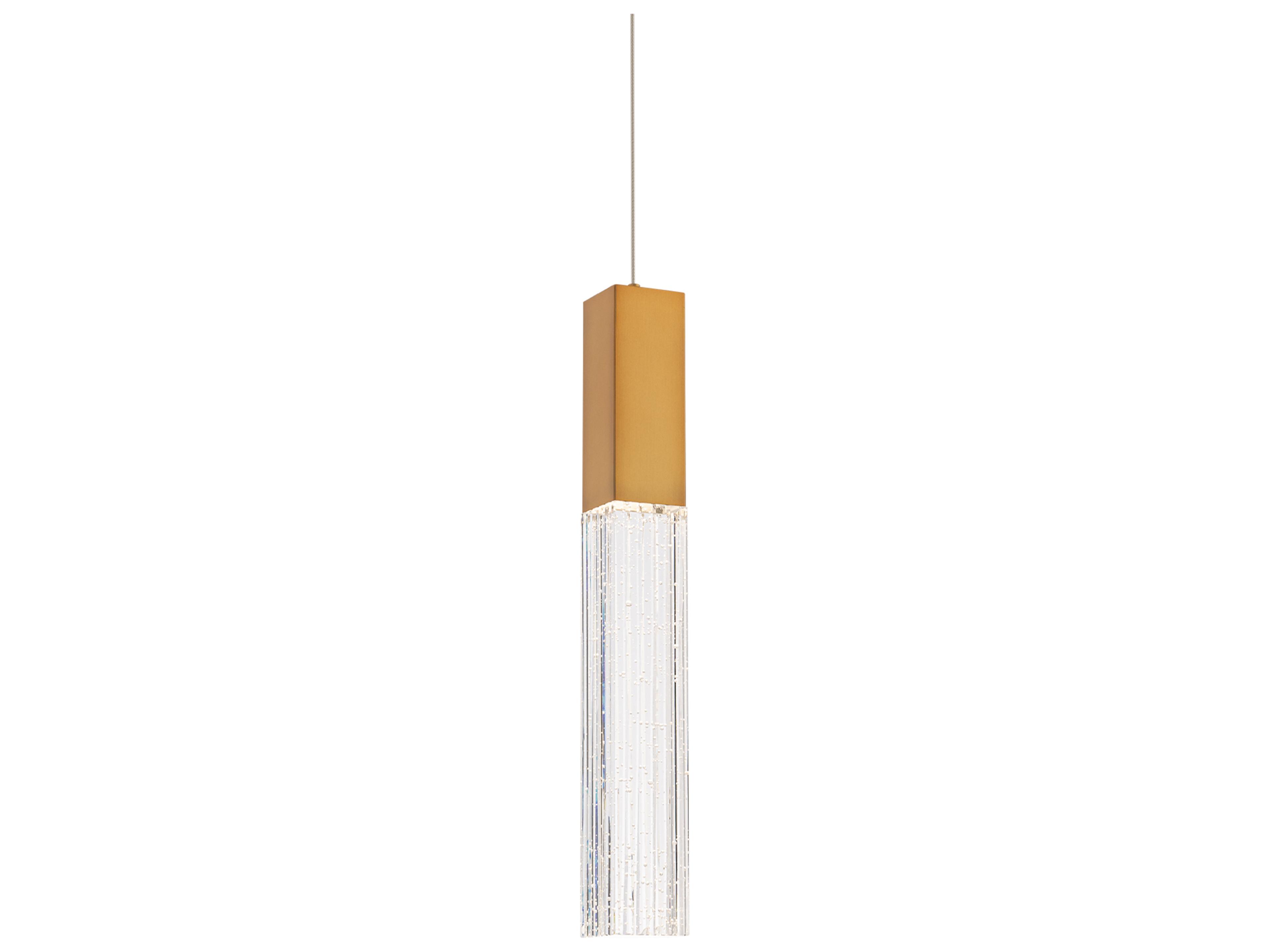 Cinema 1-Light Aged Brass Linear Mini Pendant
