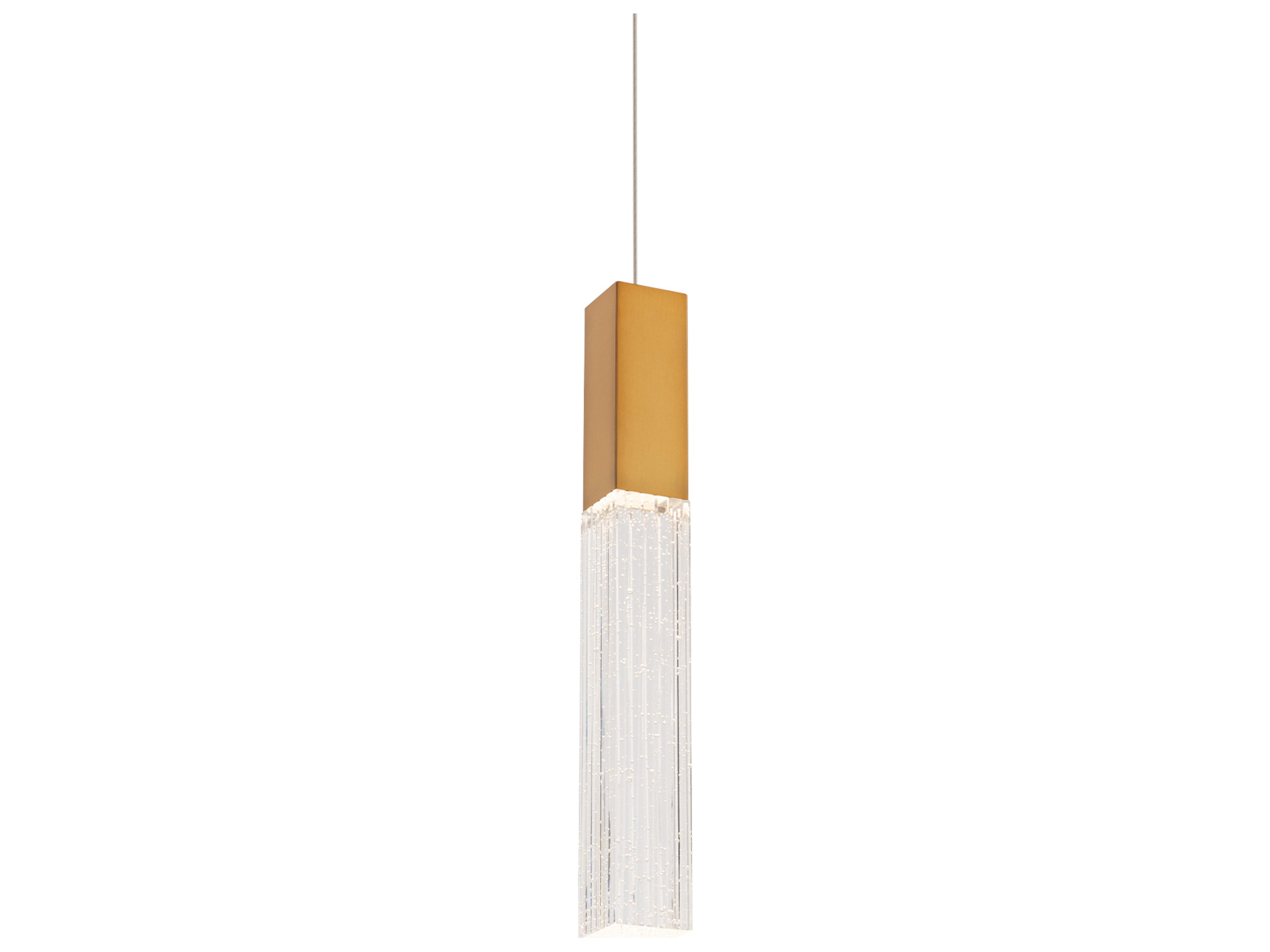Modern Forms Cinema 1-Light Aged Brass Linear Mini Pendant