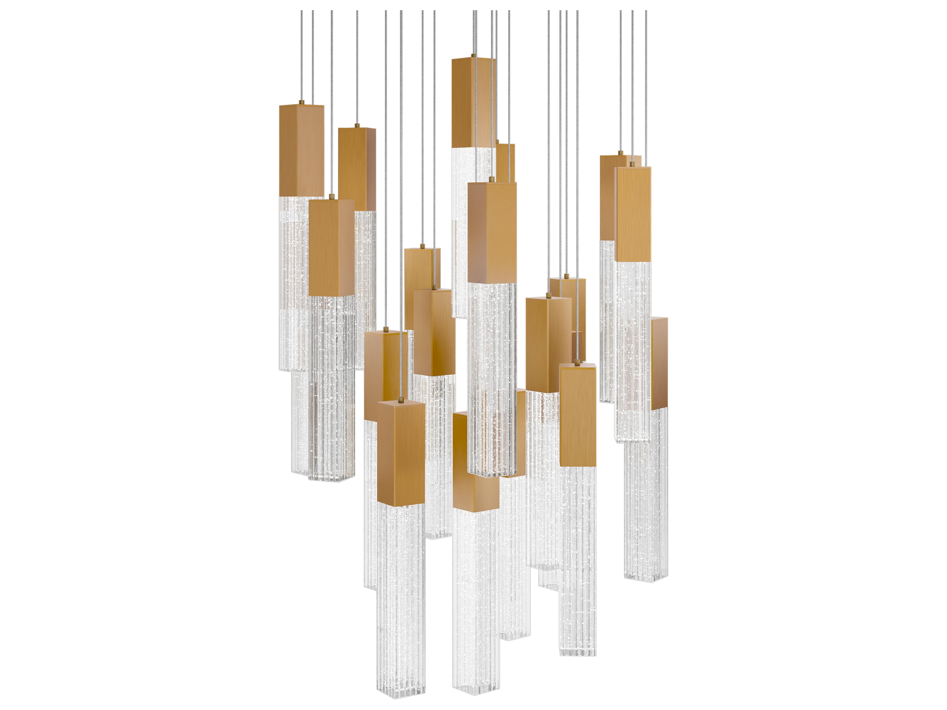 Cinema 21-Light Aged Brass Linear Pendant