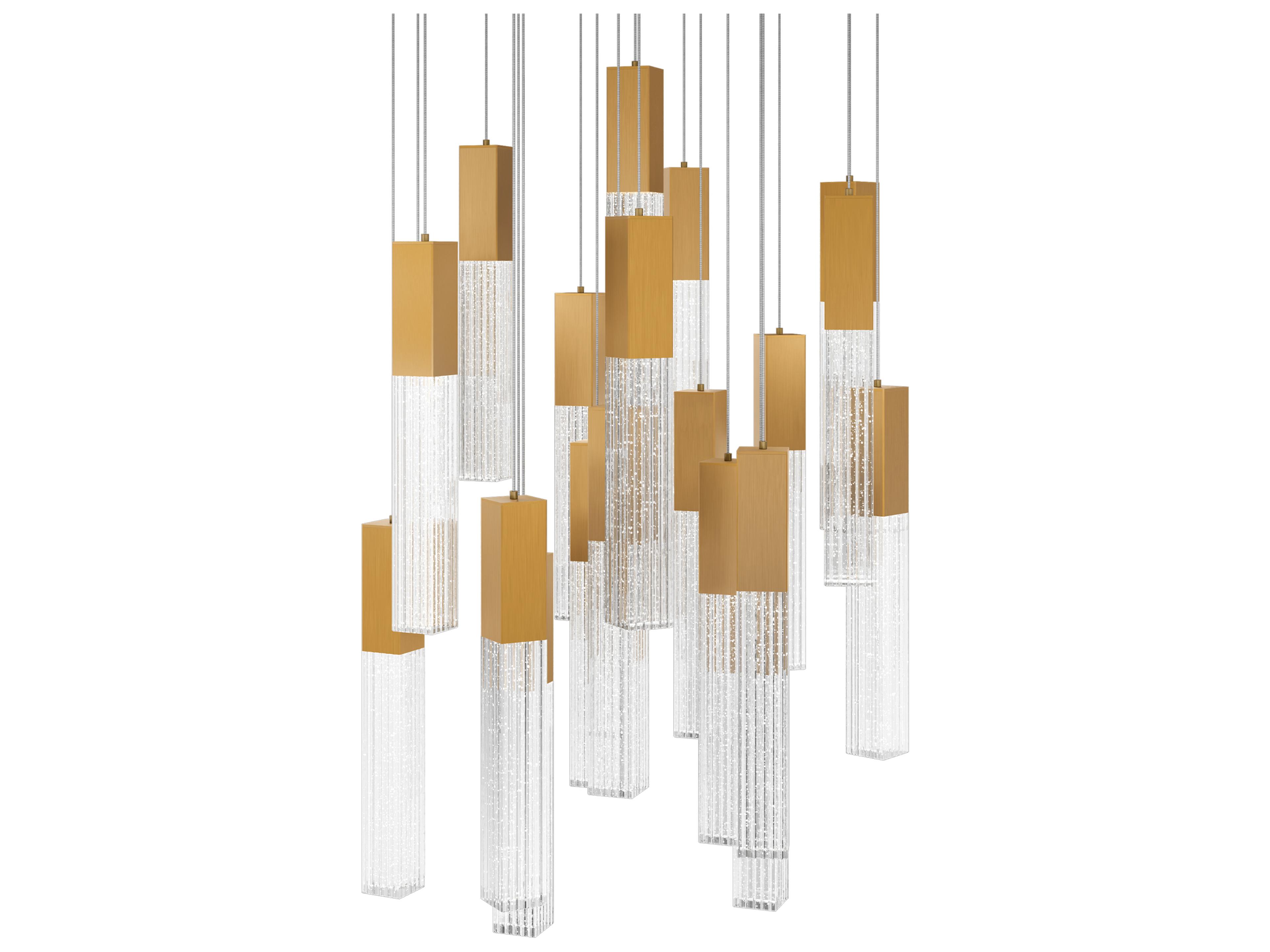 Modern Forms Cinema 21-Light Aged Brass Linear Pendant