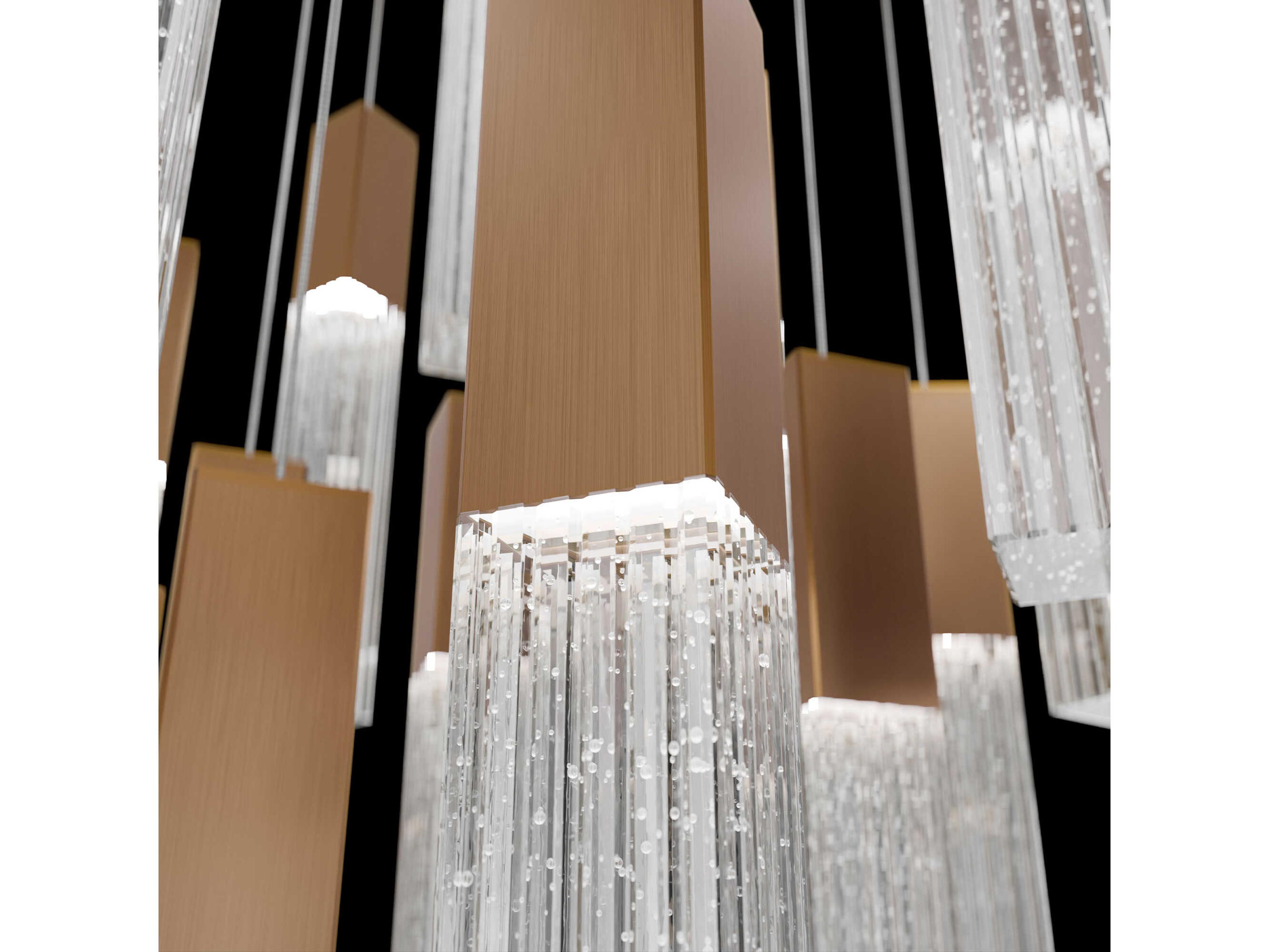 Modern Forms Cinema 21-Light Aged Brass Linear Pendant