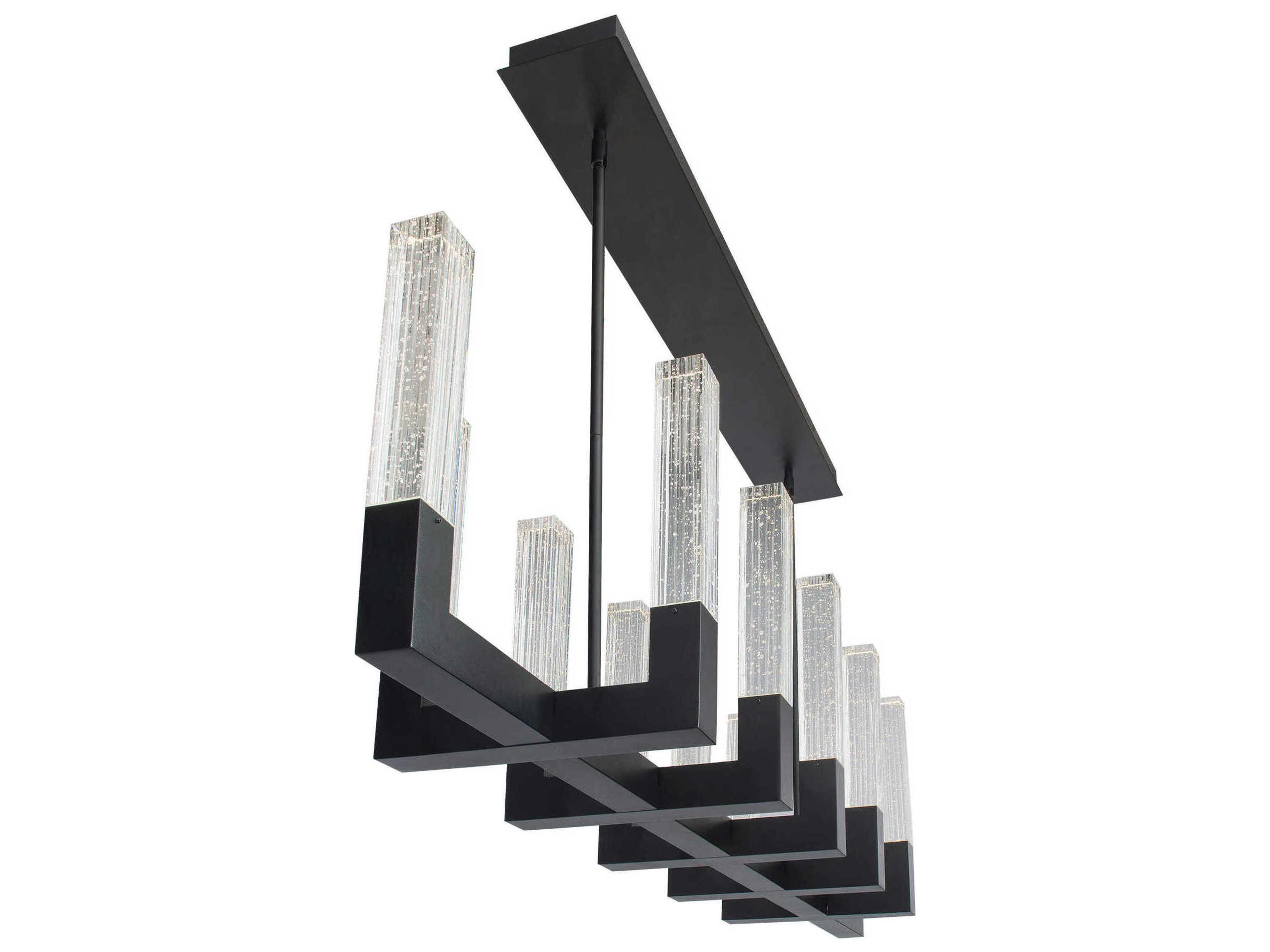 Modern Forms Cinema 12-Light Black Crystal LED Linear Island Pendant