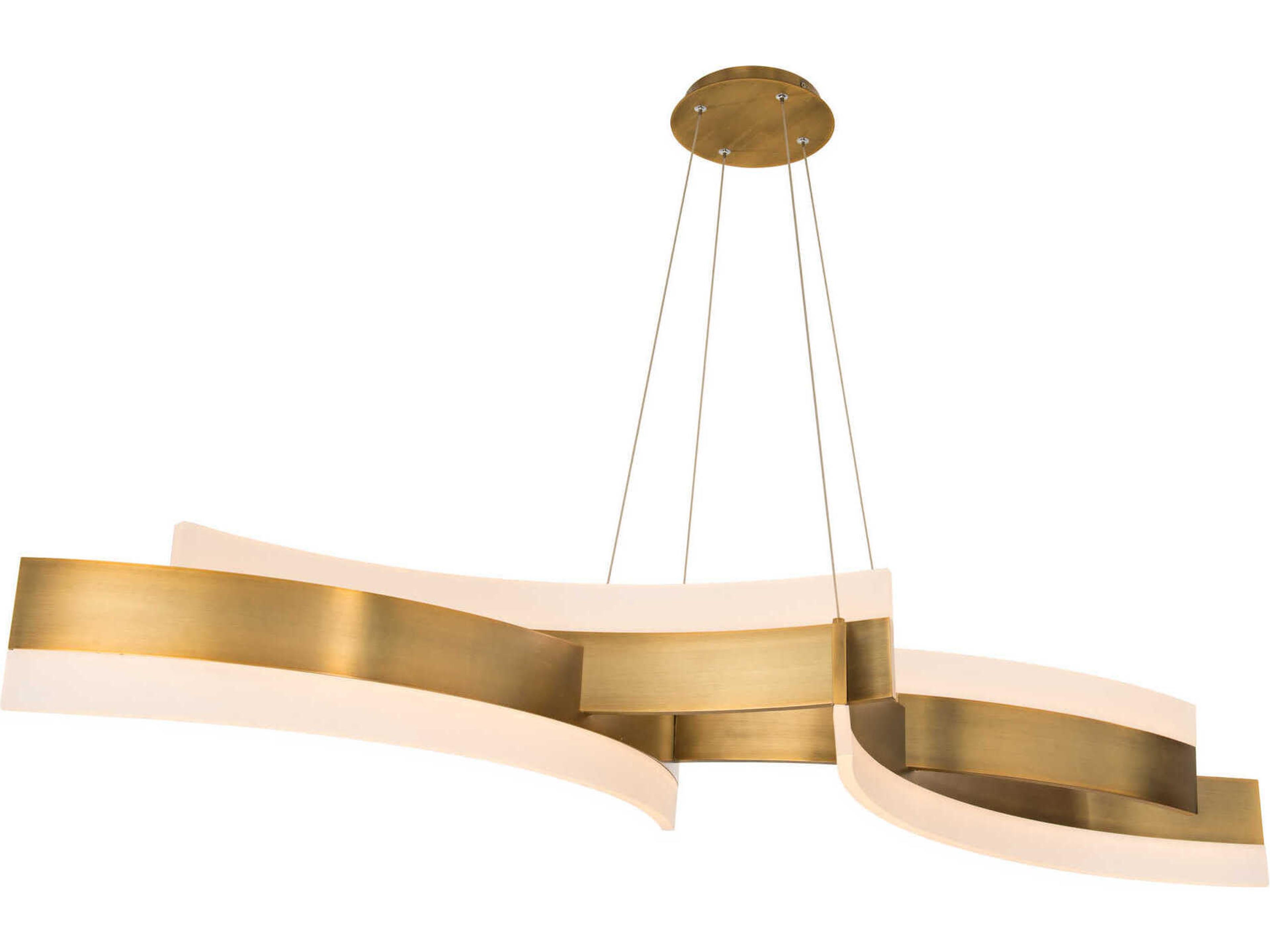 Arcs LED Linear Pendant Chandelier Aged Brass