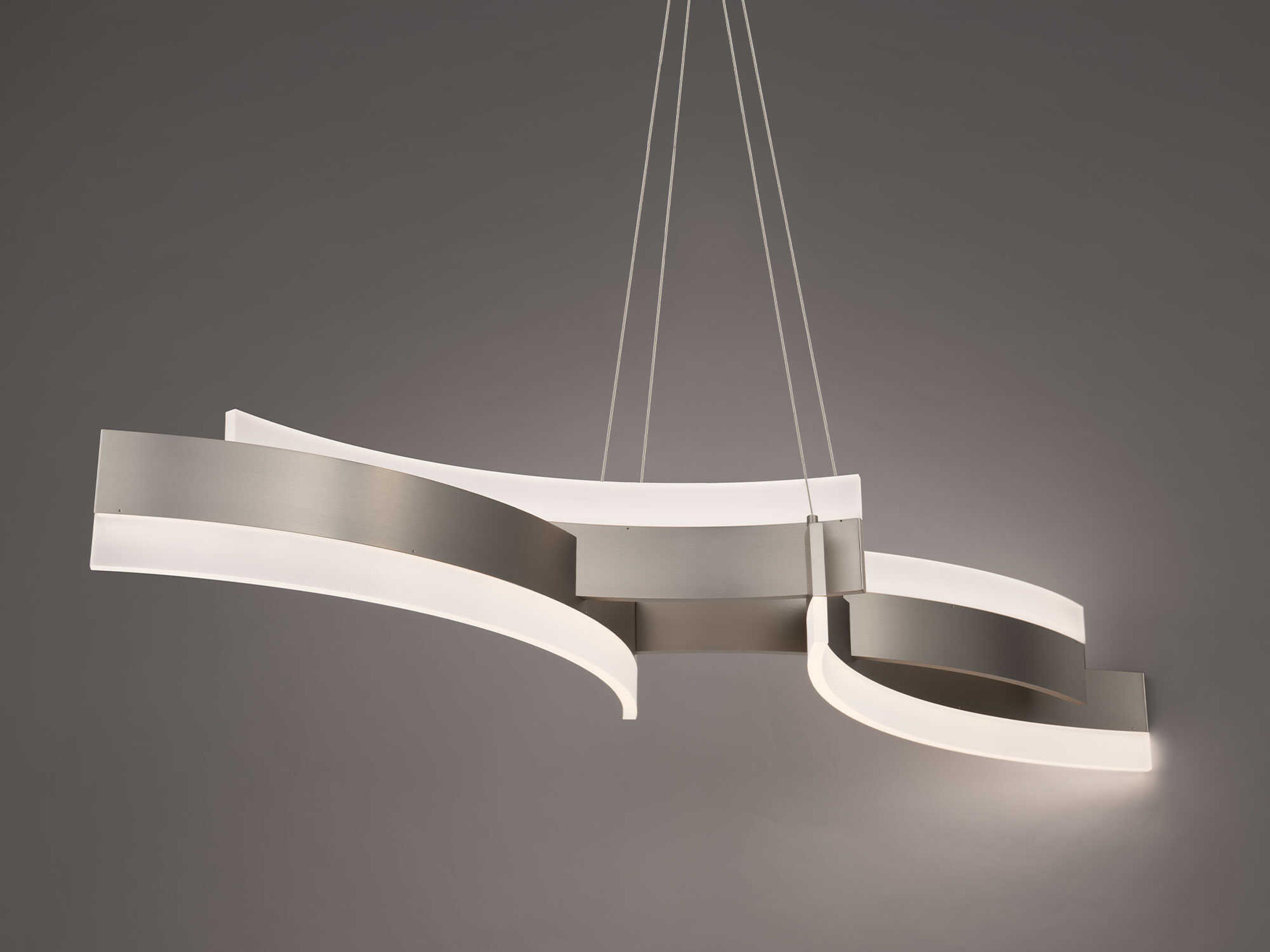 Modern Forms Arcs 1-Light Brushed Nickel Linear Island Pendant