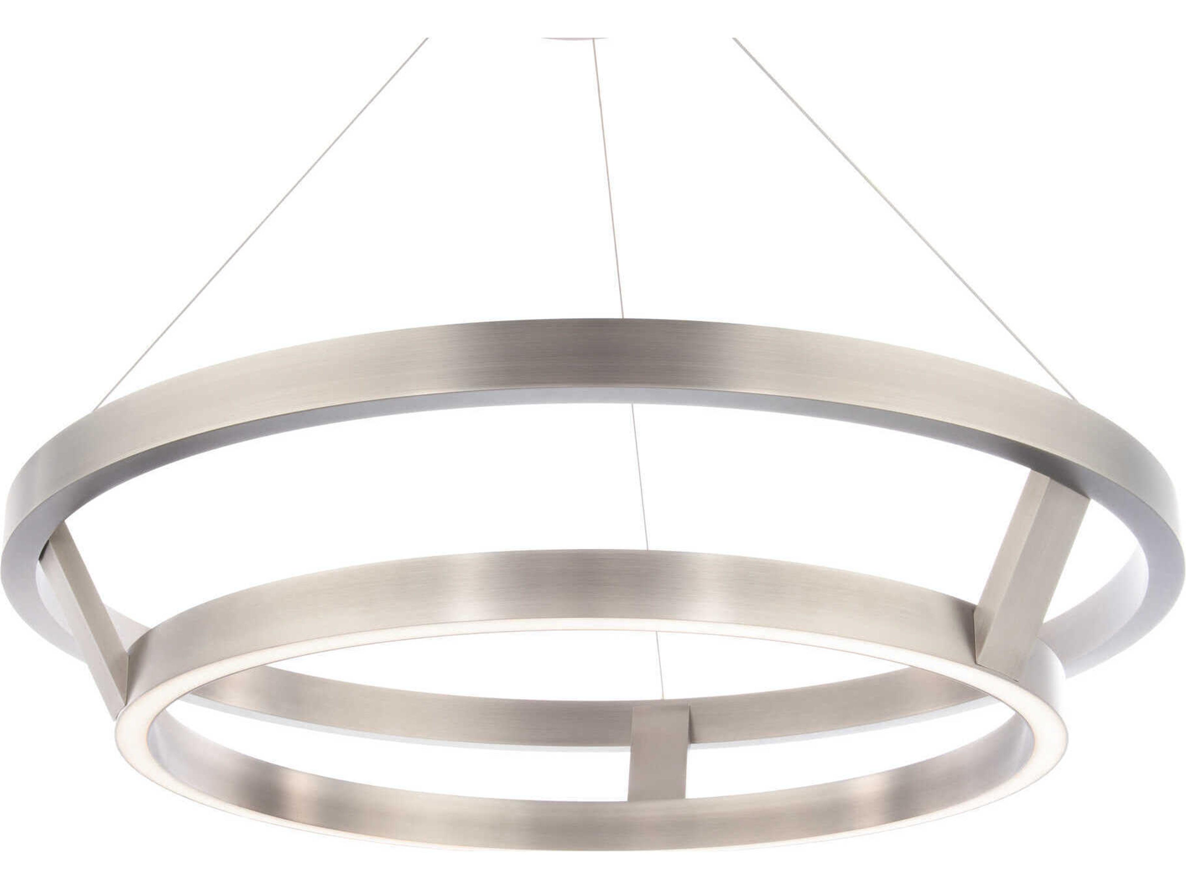 Modern Forms Imperial 2-Light Brushed Nickel LED Round Pendant