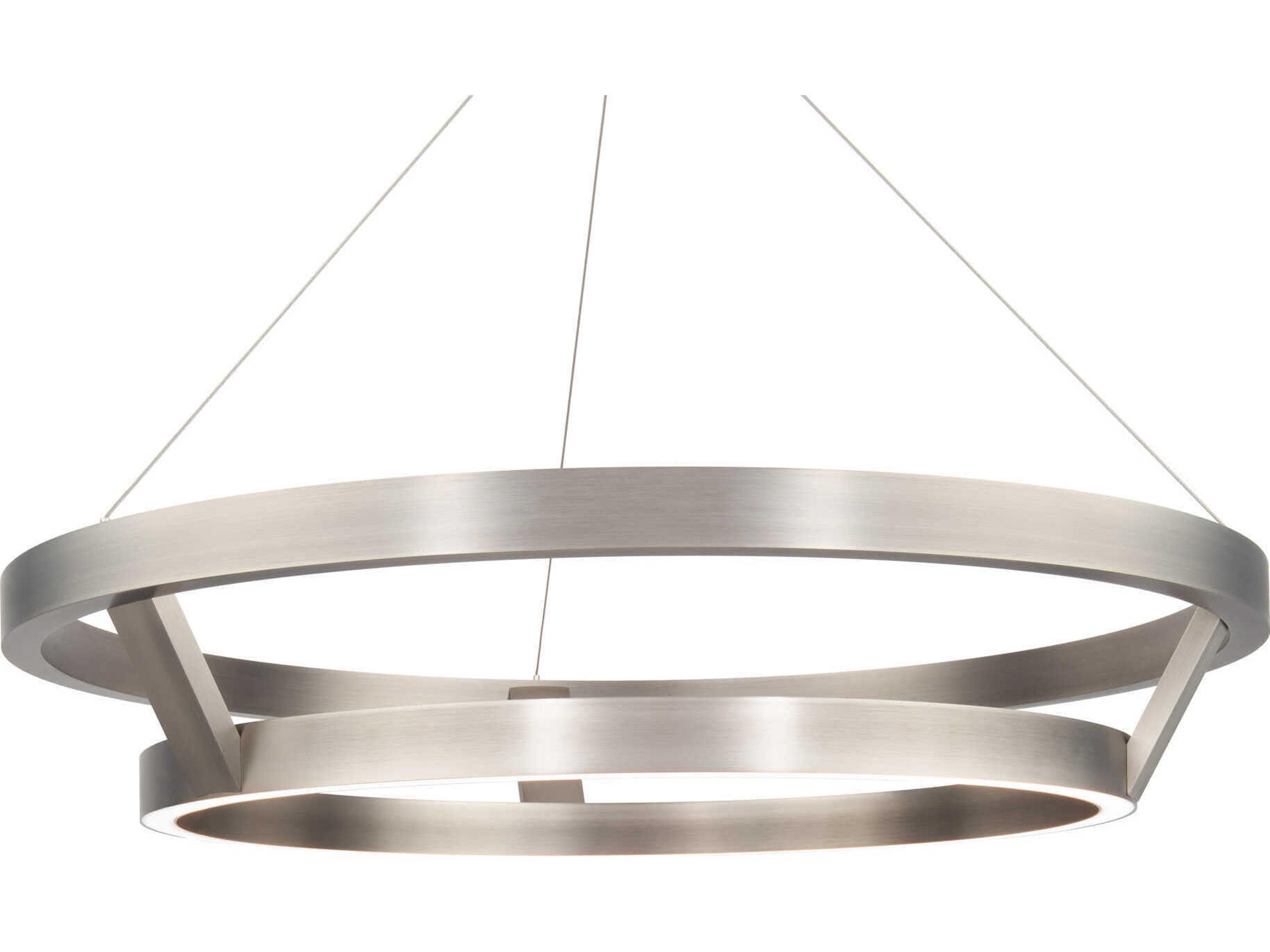 Modern Forms Imperial 2-Light Brushed Nickel LED Round Pendant