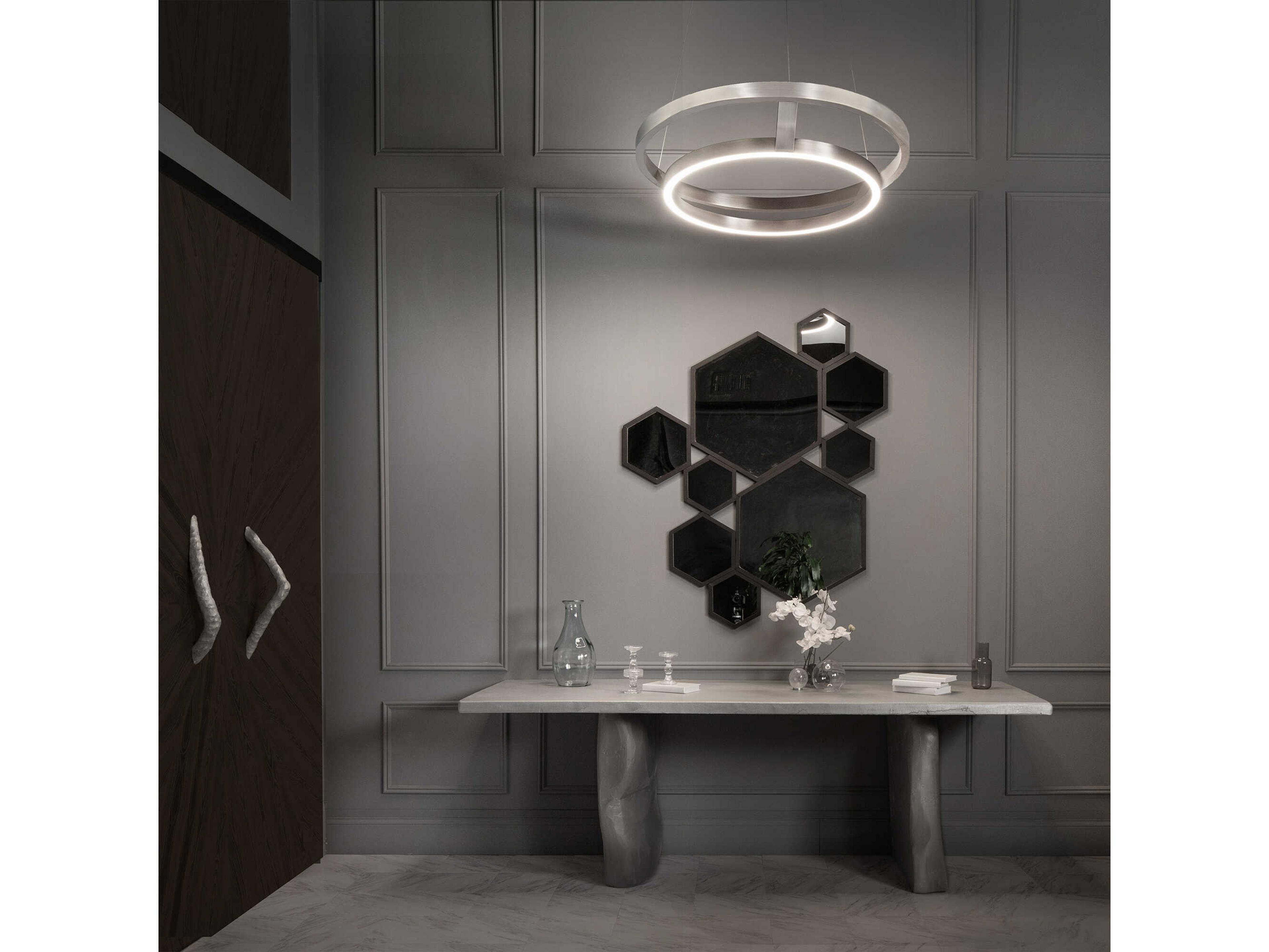 Modern Forms Imperial 2-Light Brushed Nickel LED Round Pendant