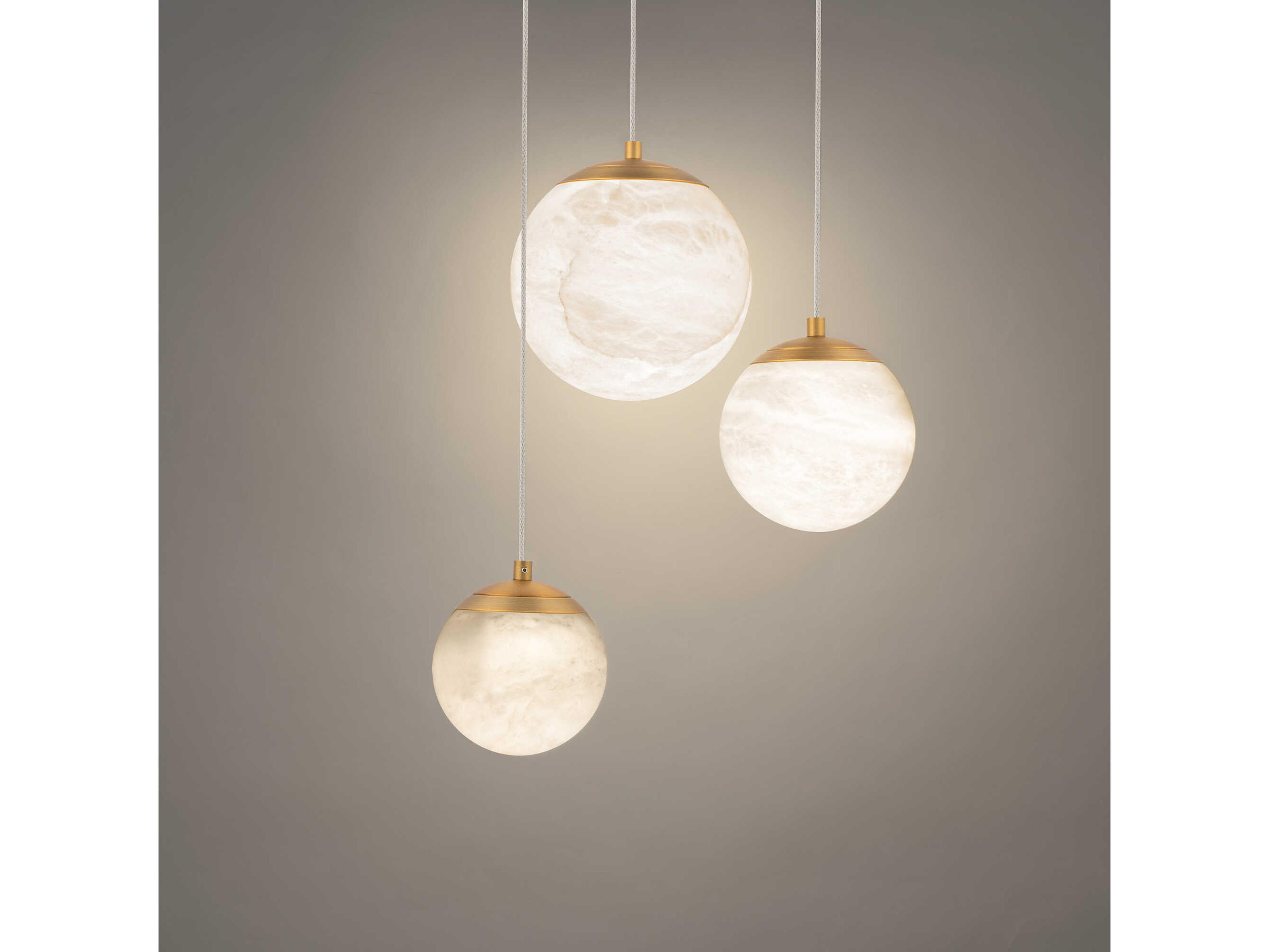 Modern Forms Pisces 3-Light Aged Brass Globe Mini Pendant