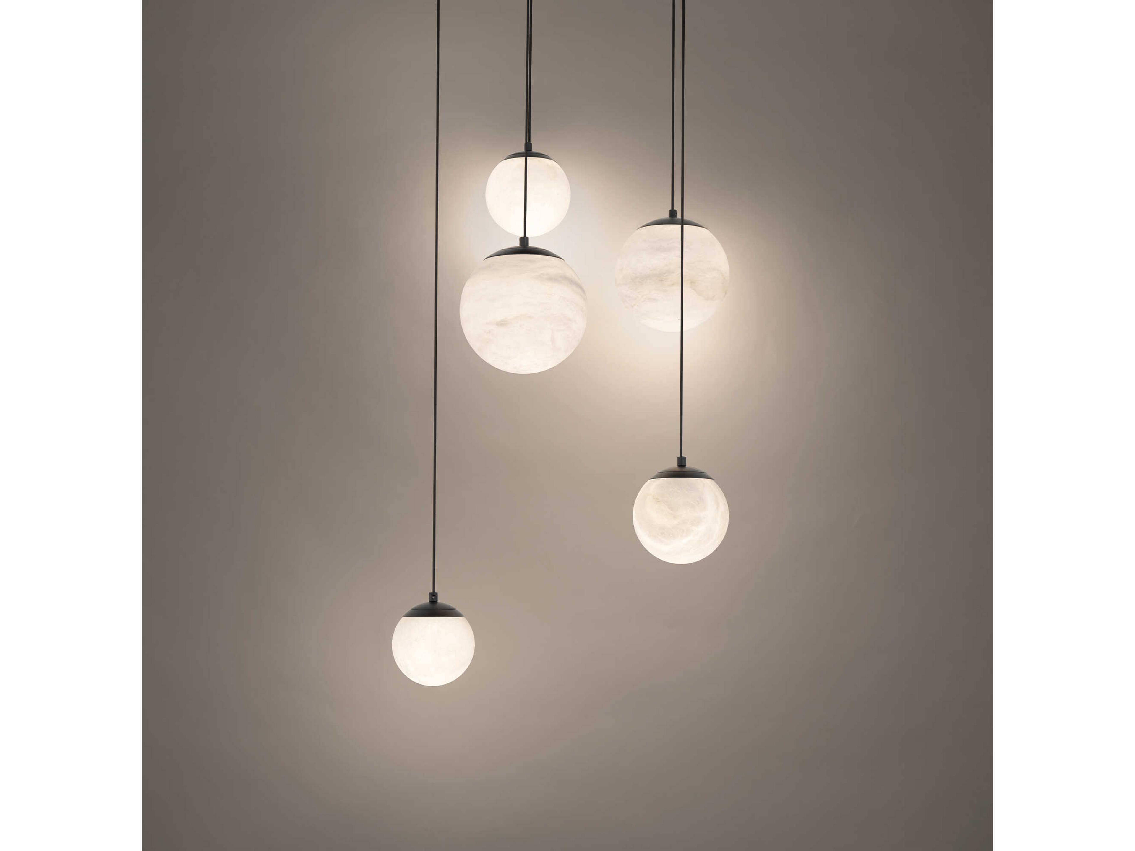 Modern Forms Pisces 5-Light Black Globe Pendant