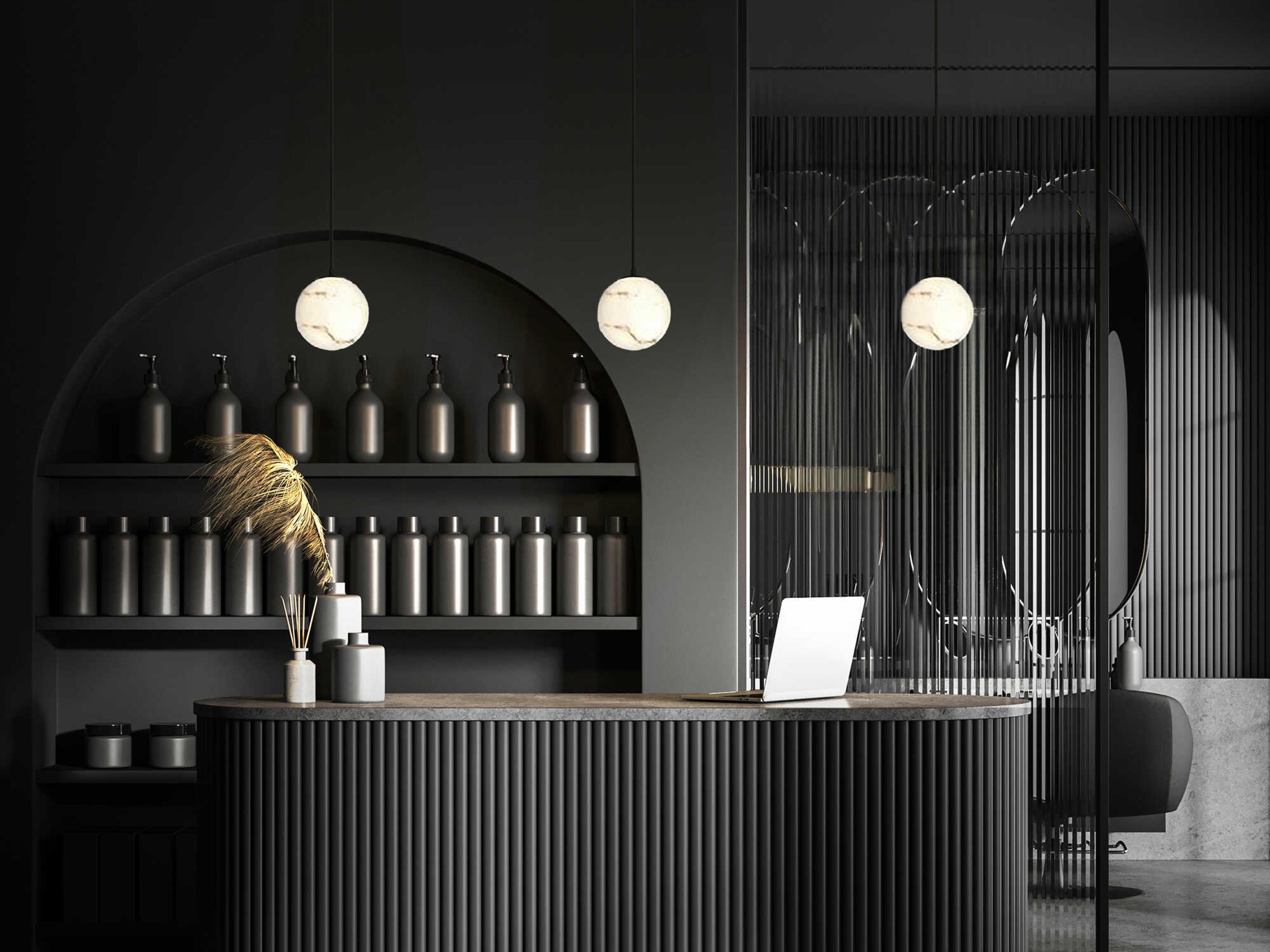 Modern Forms Pisces 1-Light Black Globe Mini Pendant