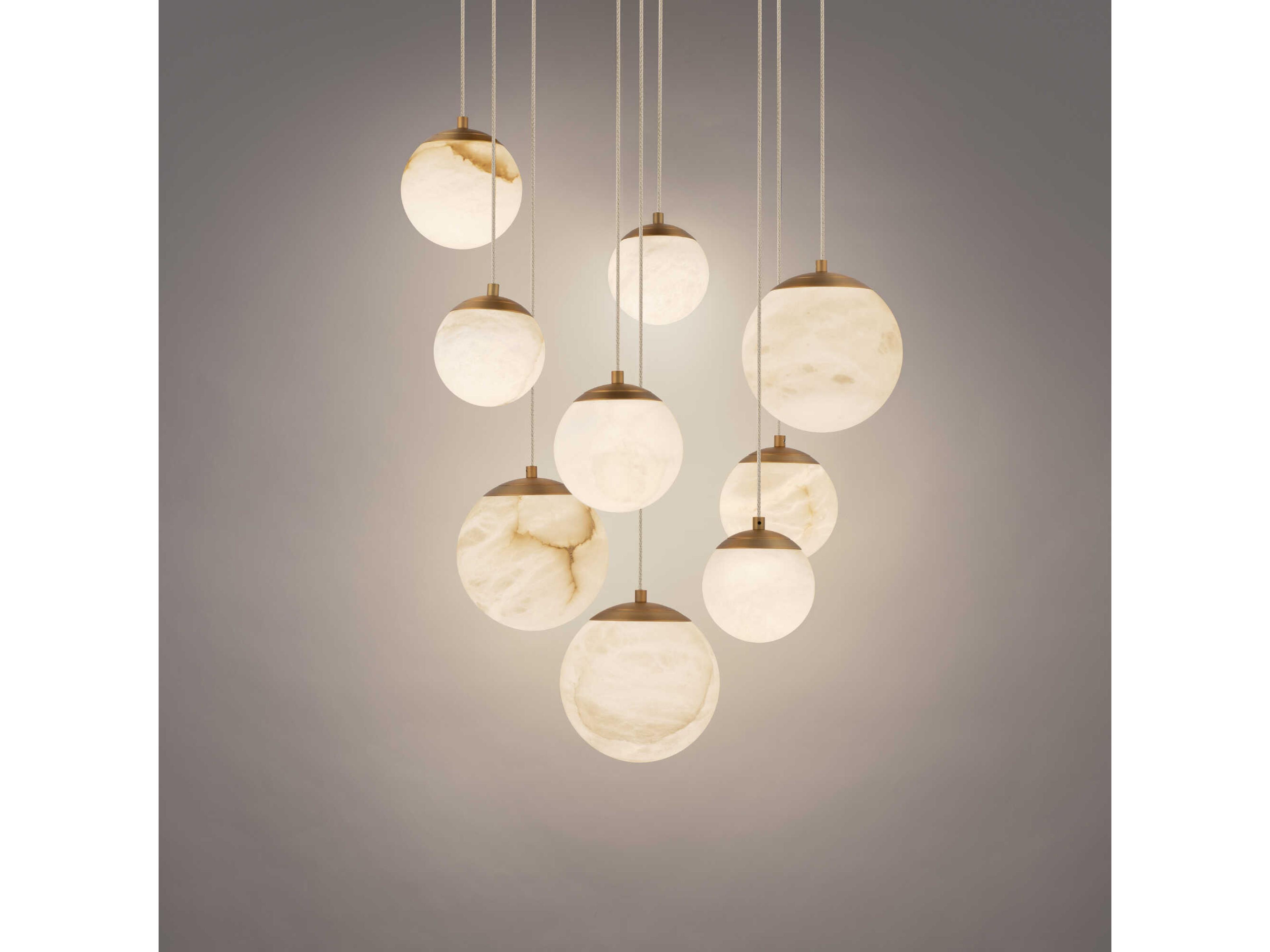 Modern Forms Pisces 9-Light Aged Brass Globe Pendant