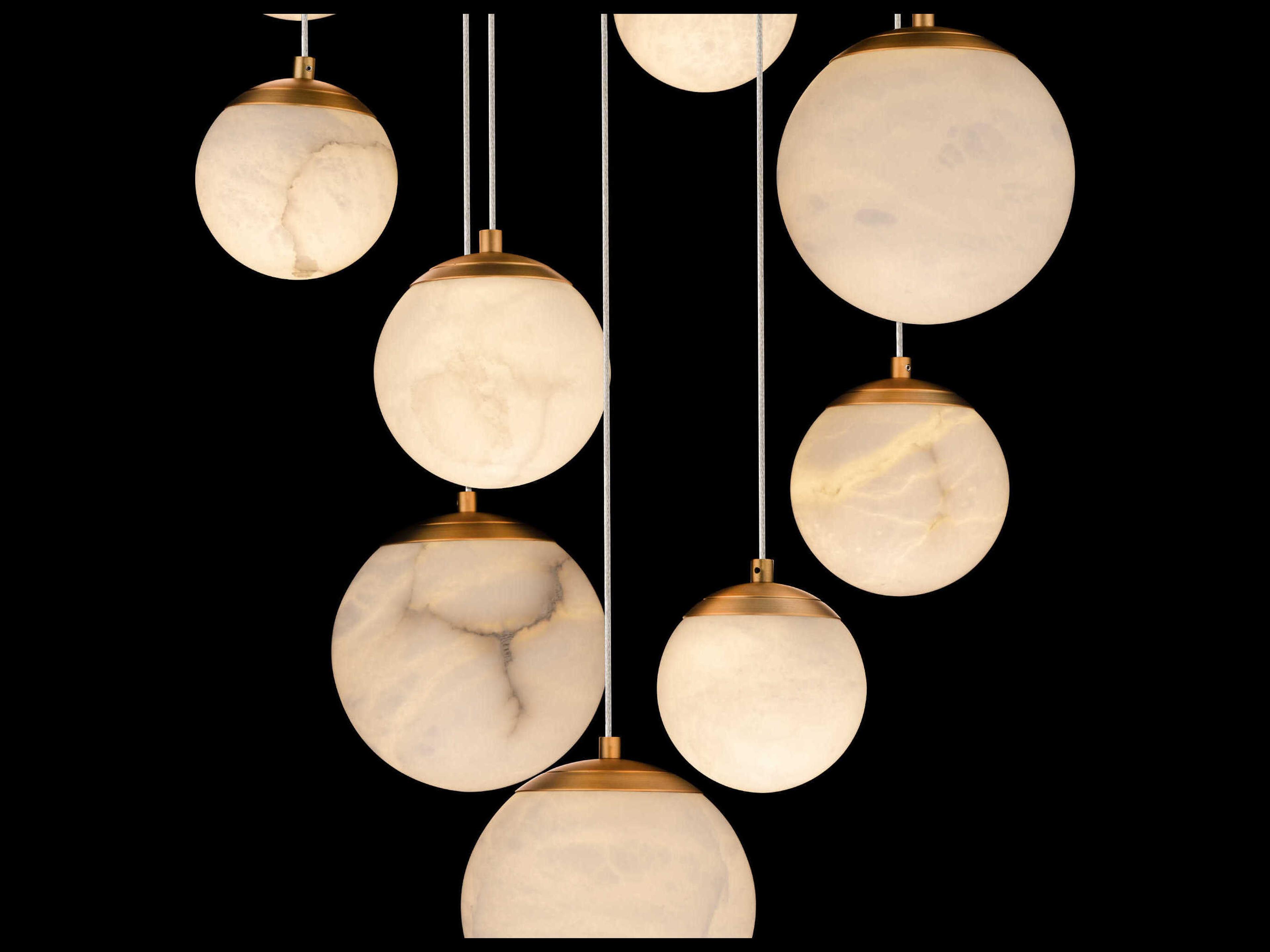Modern Forms Pisces 9-Light Aged Brass Globe Pendant