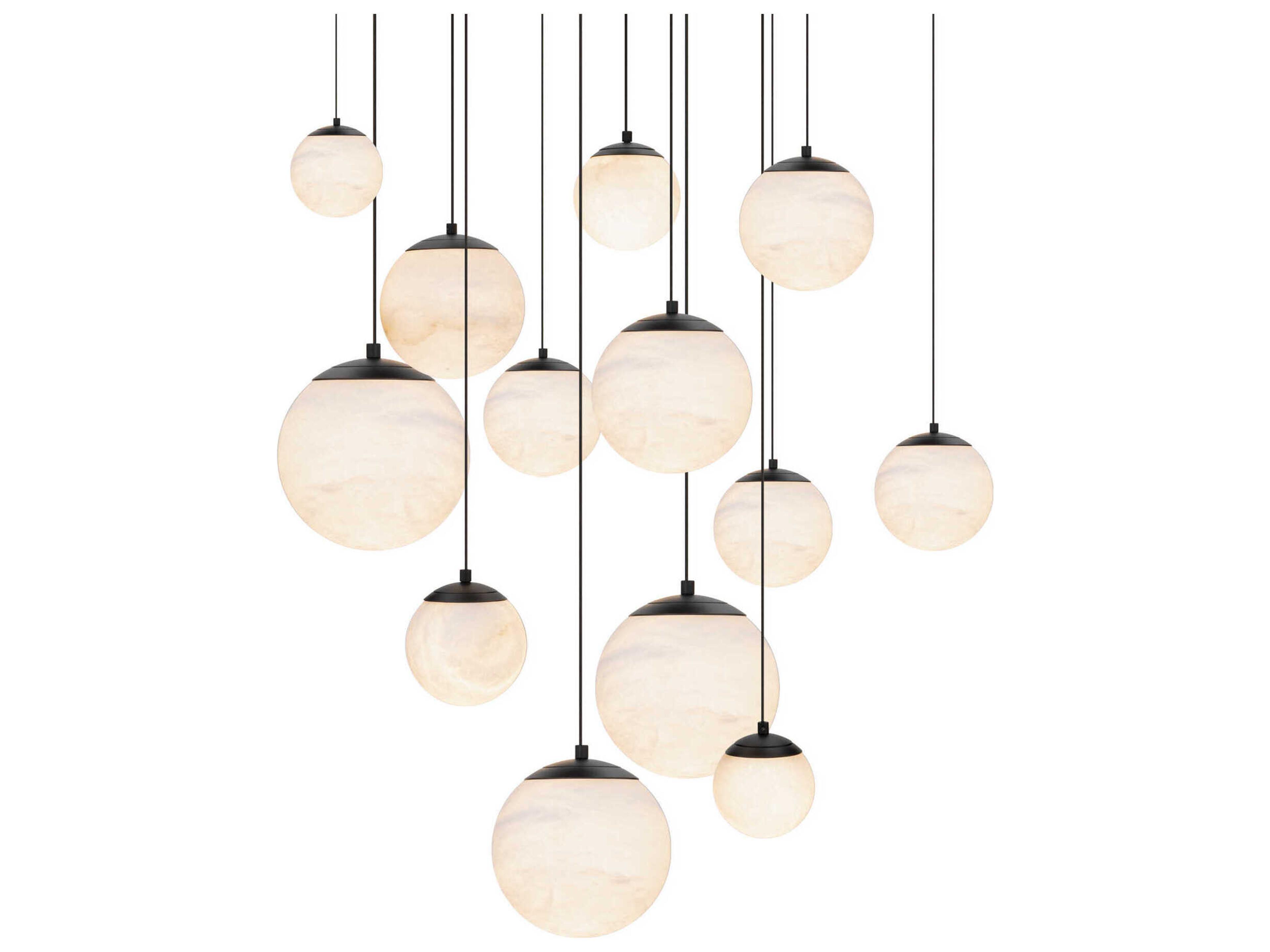 Pisces 13-Light Black Globe Pendant