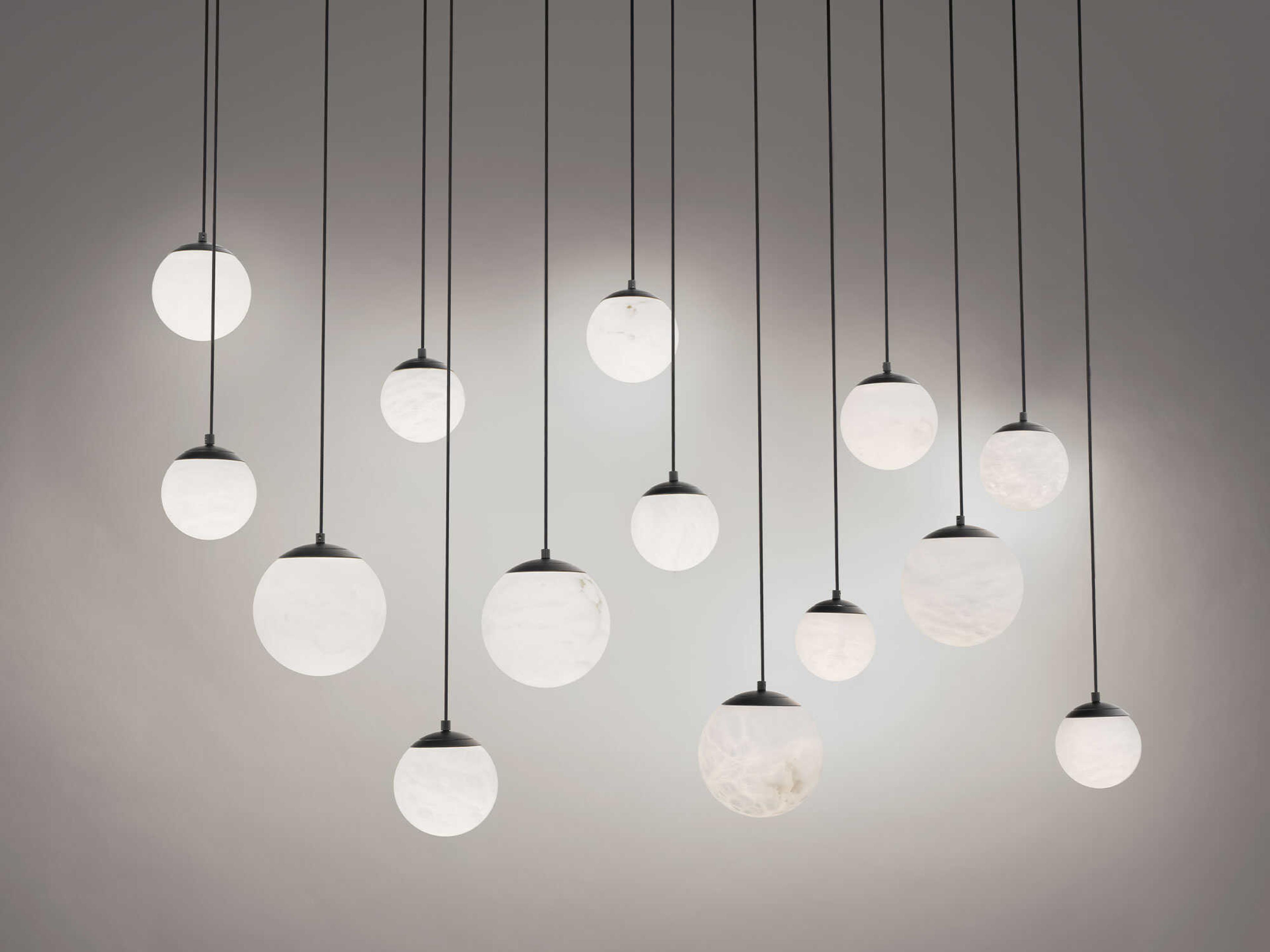 Modern Forms Pisces 14-Light Black Globe Island Pendant