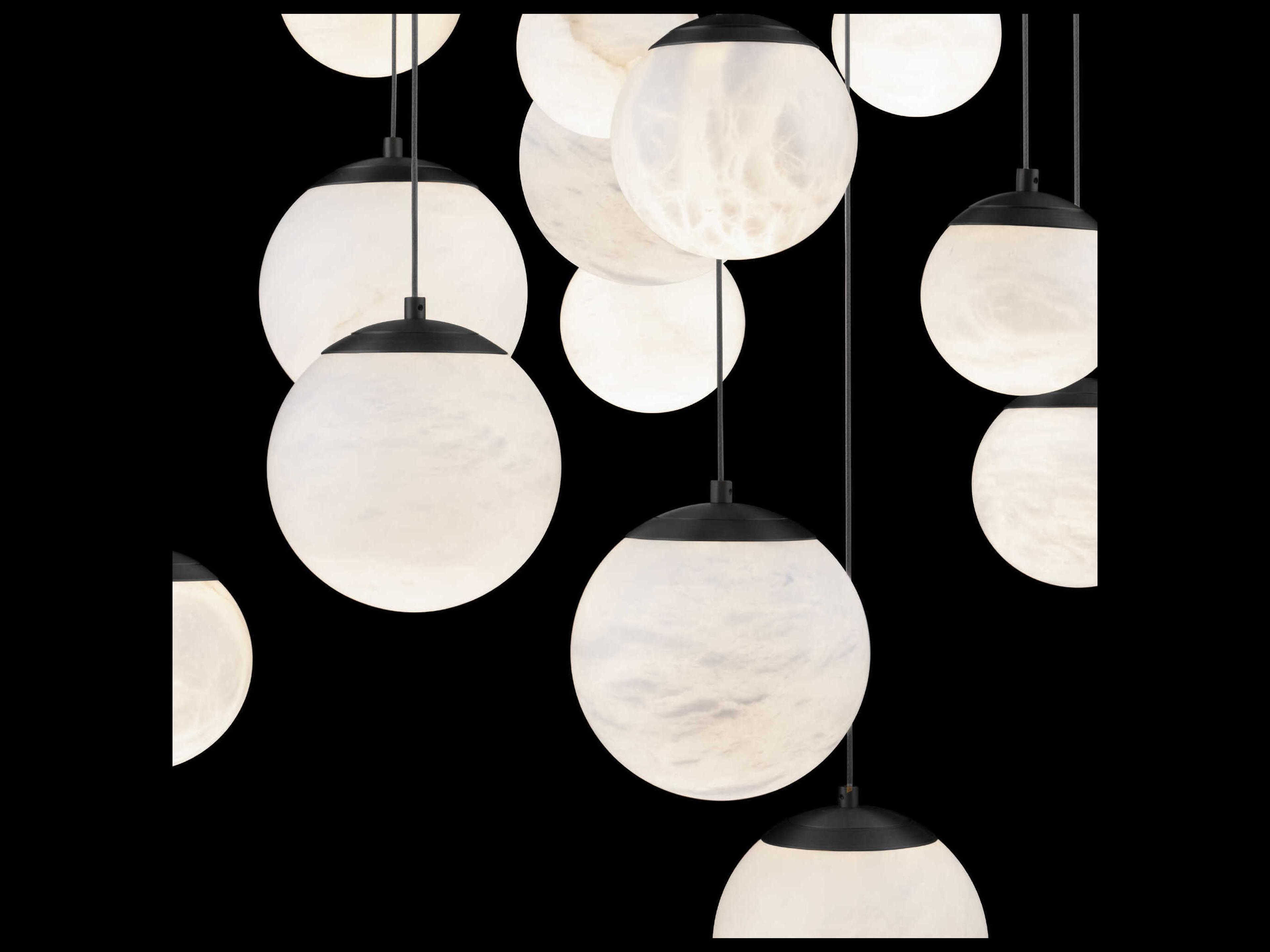 Modern Forms Pisces 15-Light Black Globe Pendant