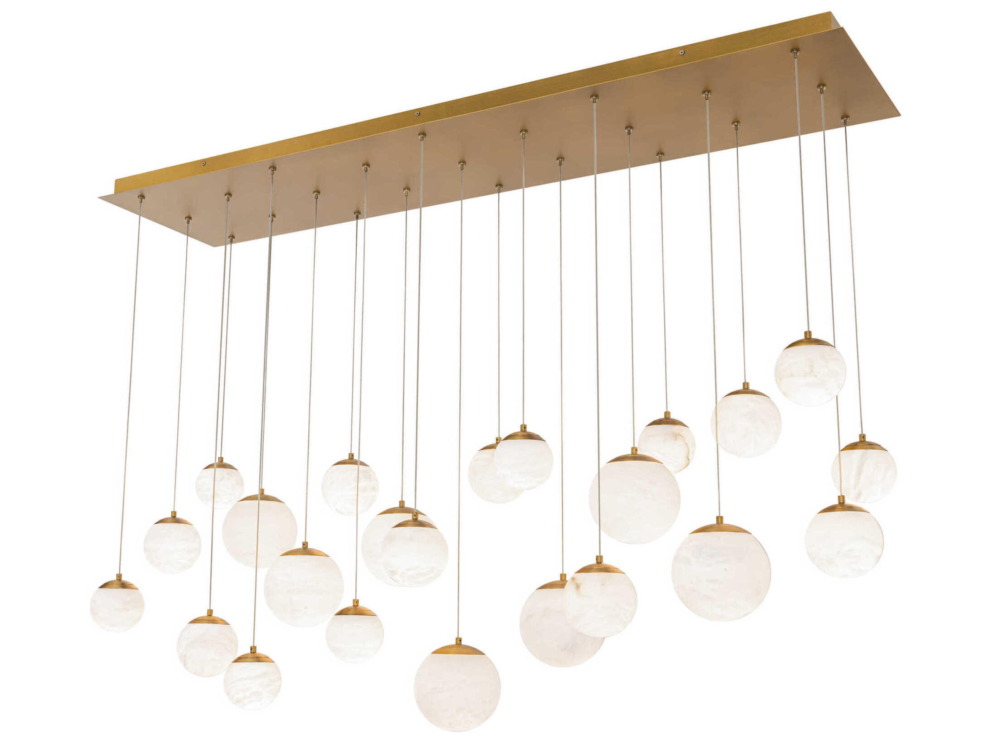 Pisces 23-Light Aged Brass Globe Island Pendant