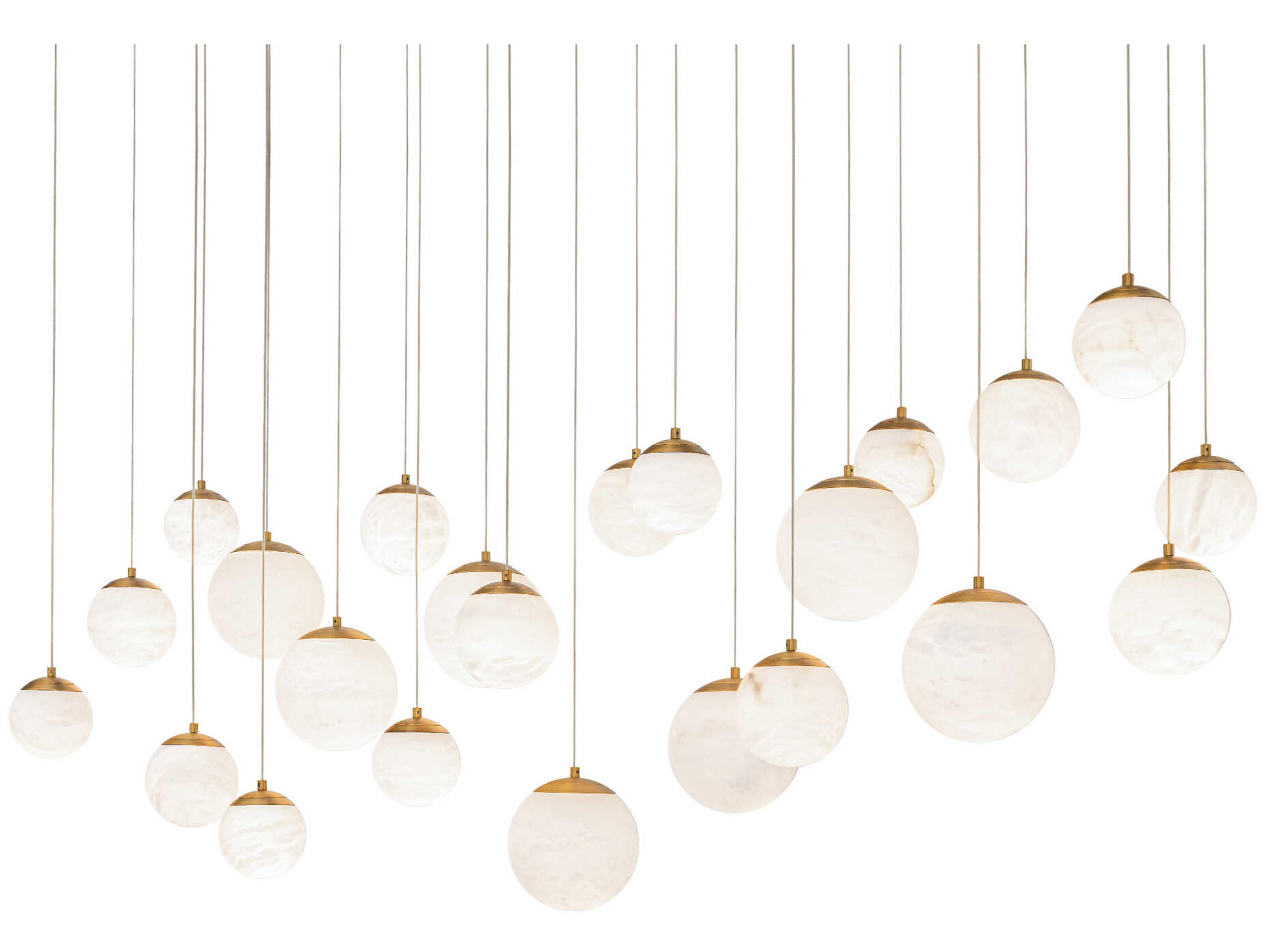 Modern Forms Pisces 23-Light Aged Brass Globe Island Pendant