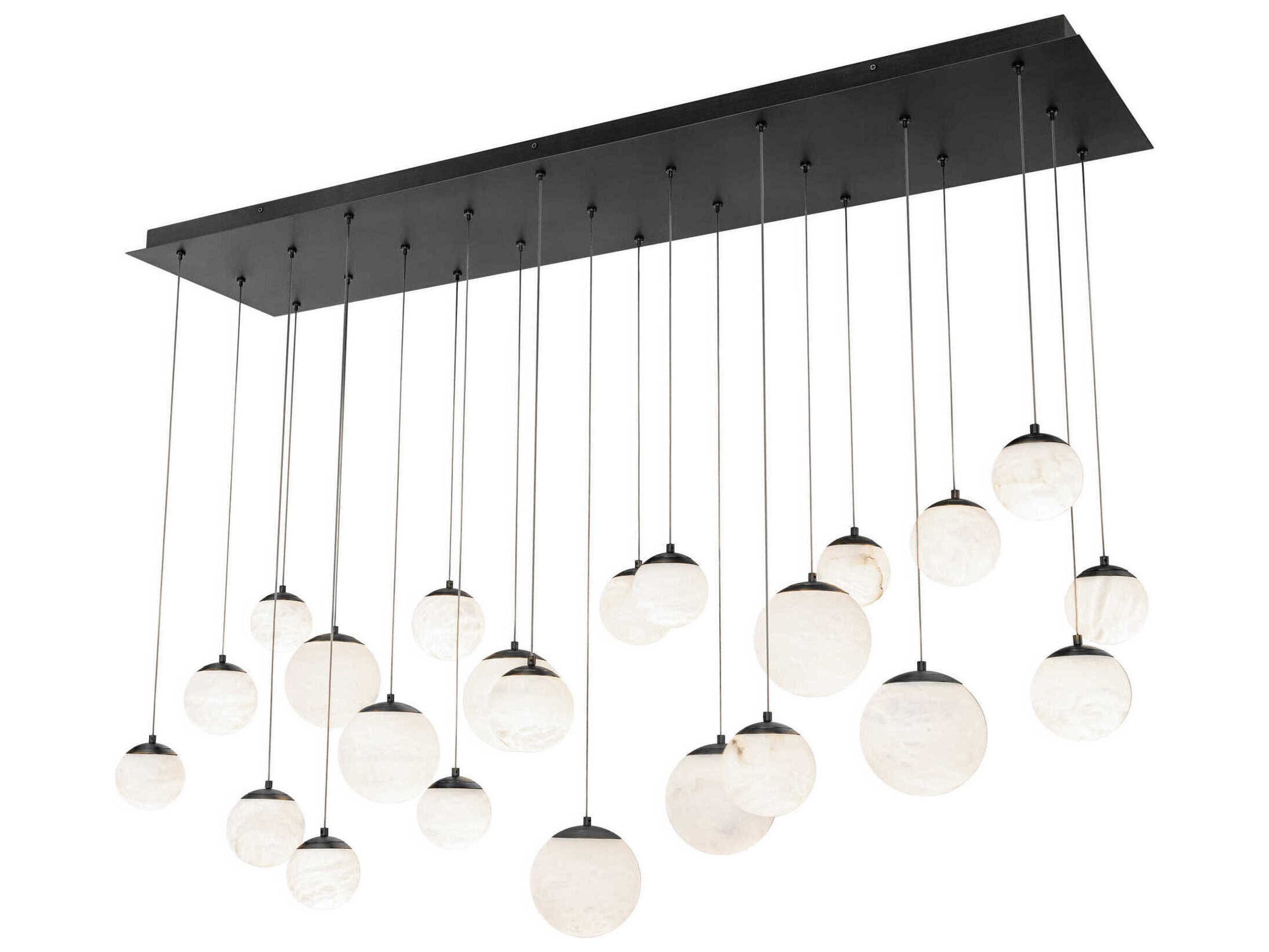 Pisces 23-Light Black Globe Island Pendant