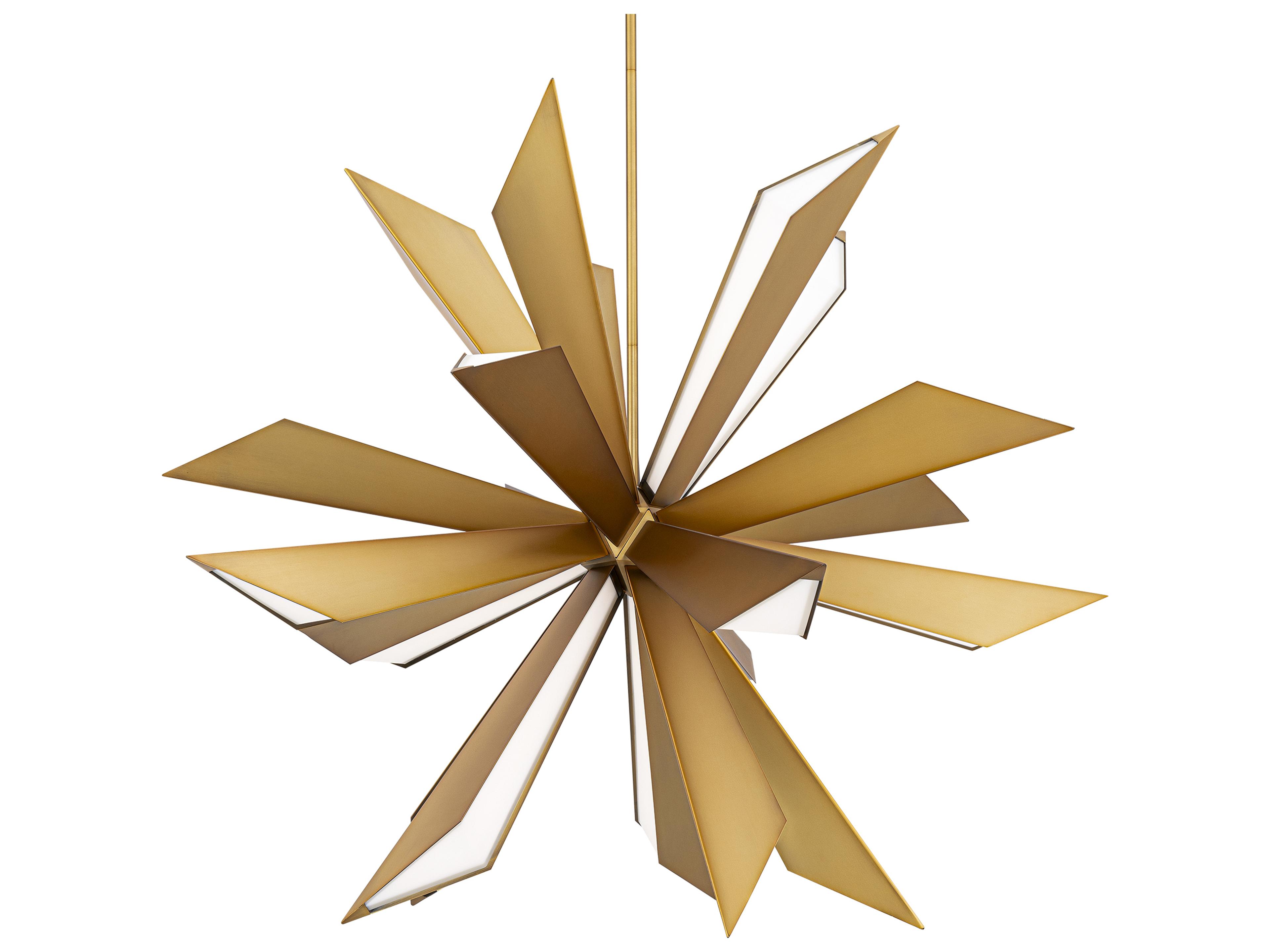 Siren 1-Light Aged Brass Geometric Sputnik Pendant