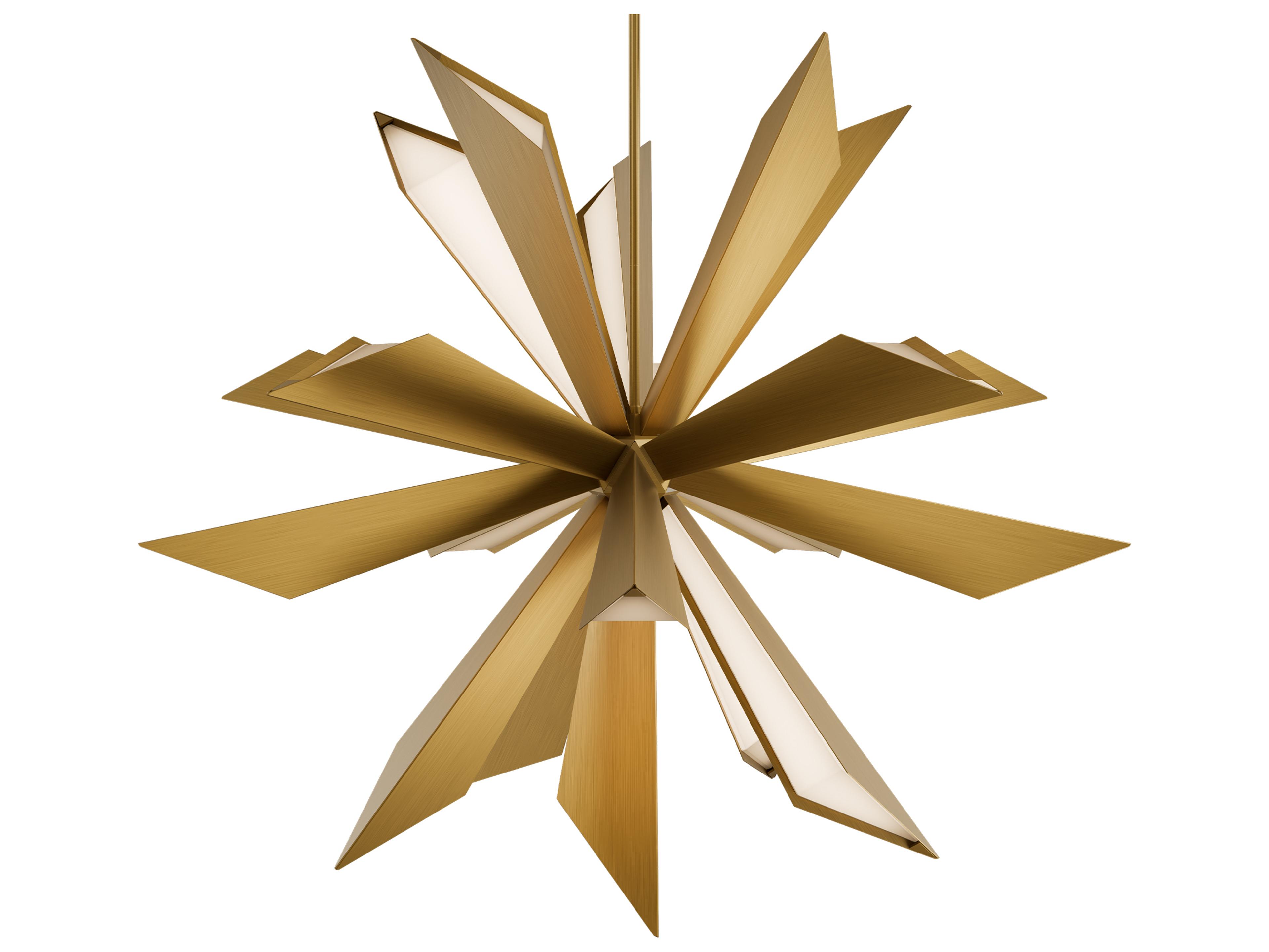 Modern Forms Siren 1-Light Aged Brass Geometric Sputnik Pendant