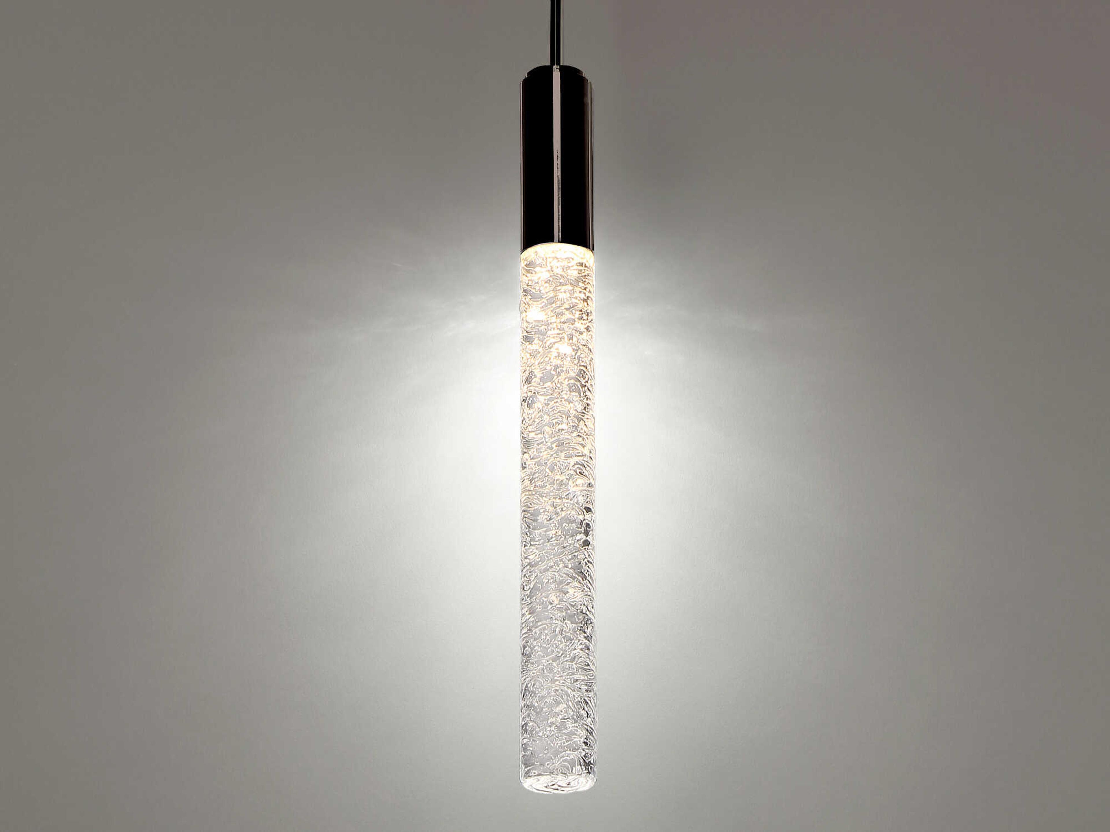 Modern Forms Magic 1-Light Black Crystal LED Cylinder Mini Pendant