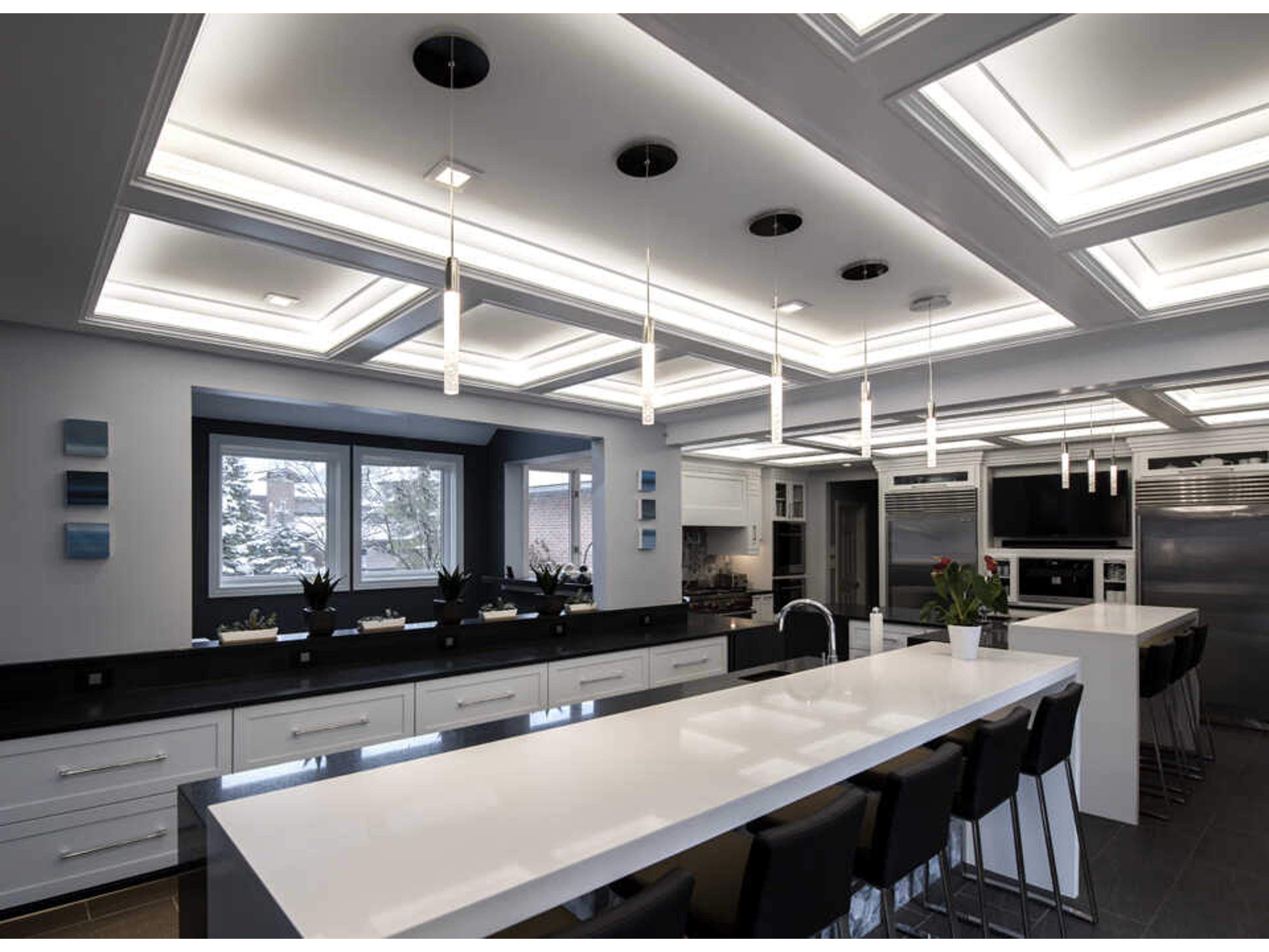 Modern Forms Magic 1-Light Black Crystal LED Cylinder Mini Pendant