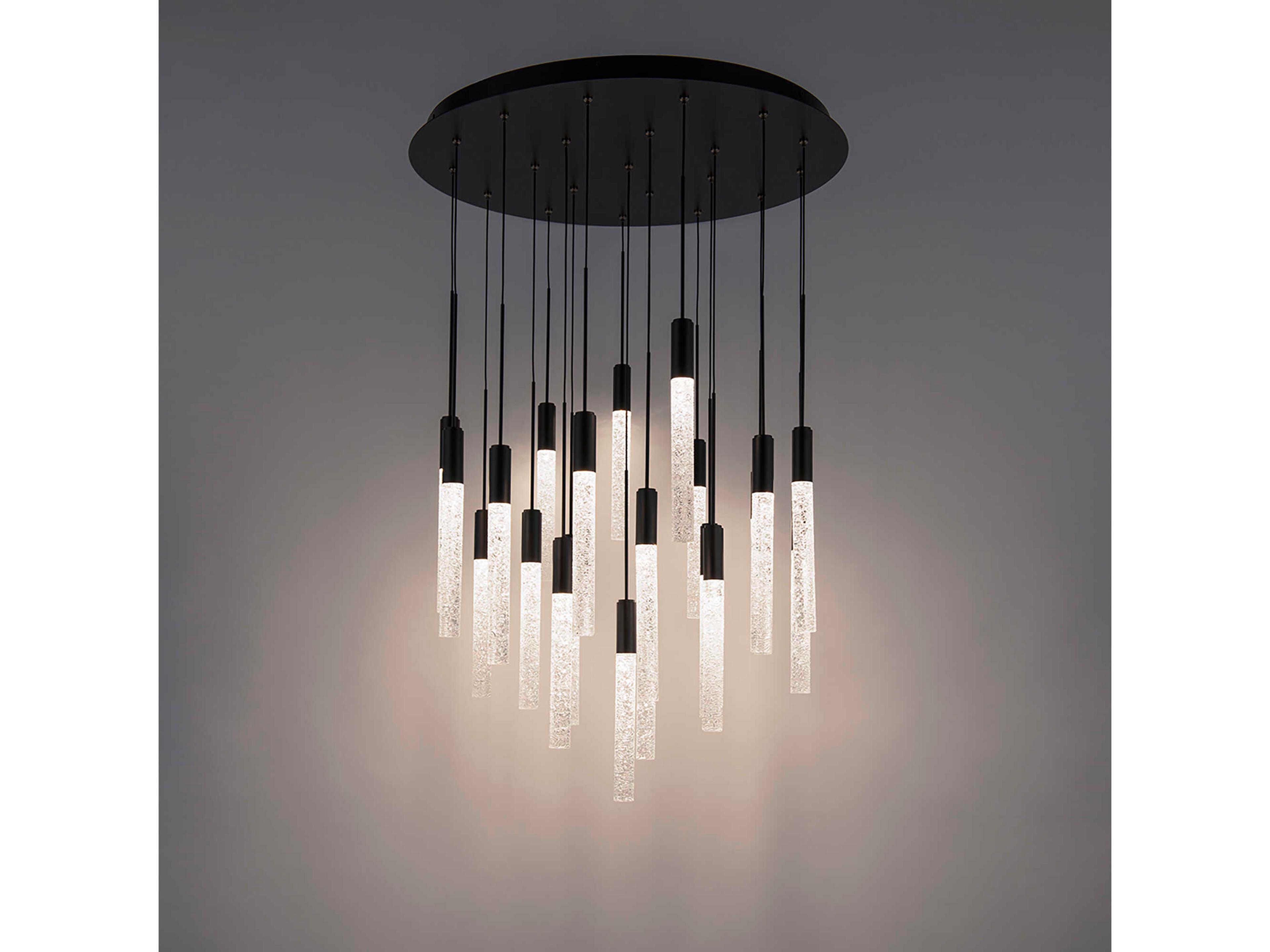 Modern Forms Magic 21-Light Black Crystal LED Cylinder Pendant