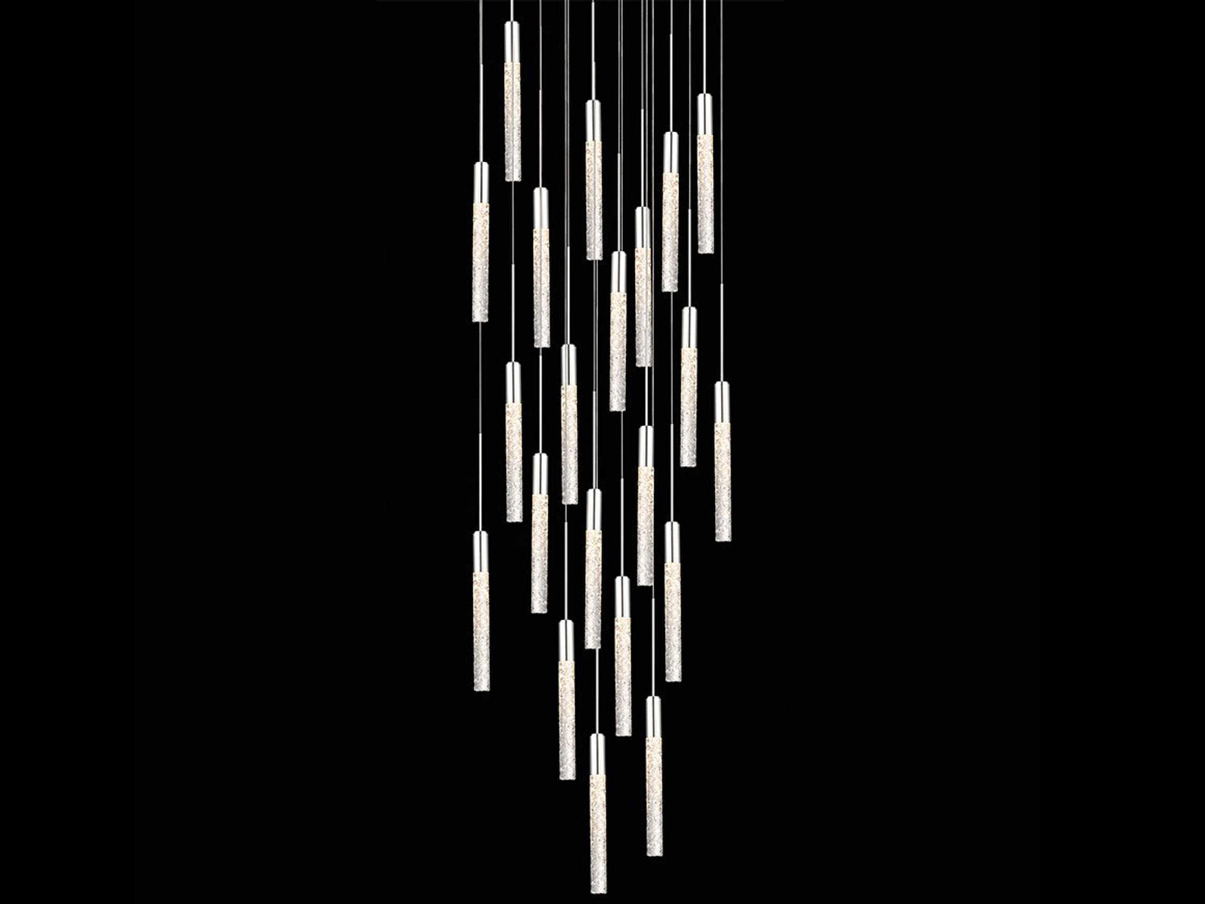 Modern Forms Magic 21-Light Polished Nickel Crystal LED Cylinder Pendant