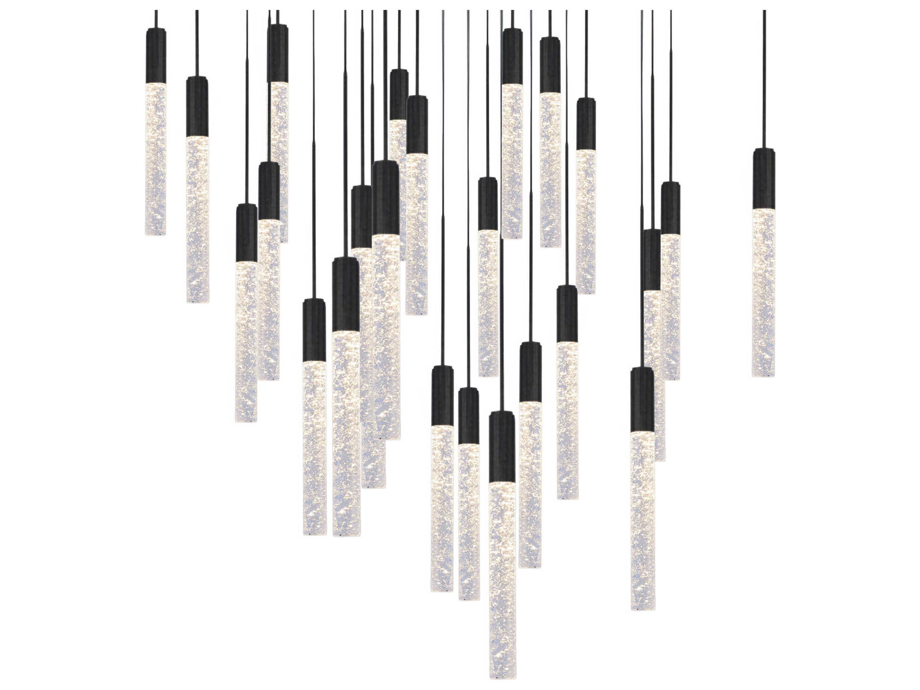 Magic 25-Light Black Linear Pendant