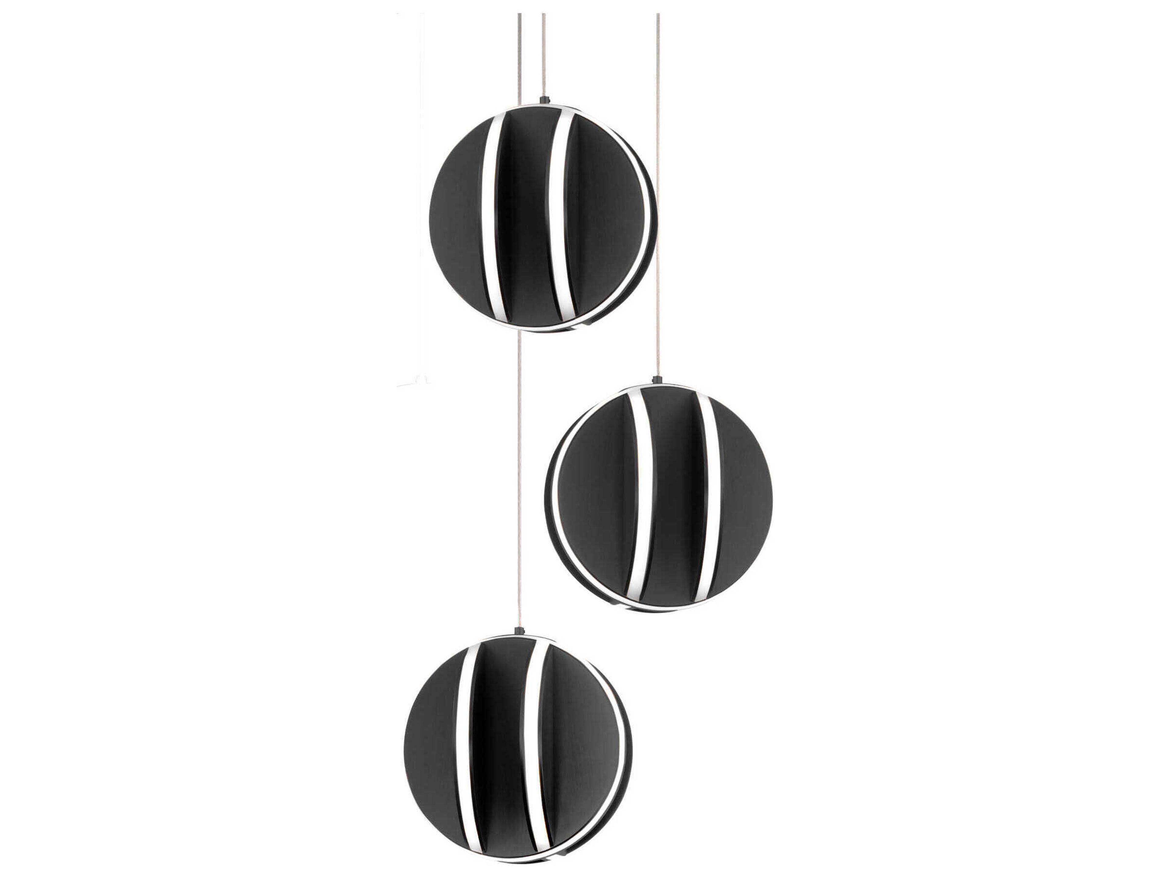 Modern Forms Carillion 3-Light Black LED Globe Mini Pendant