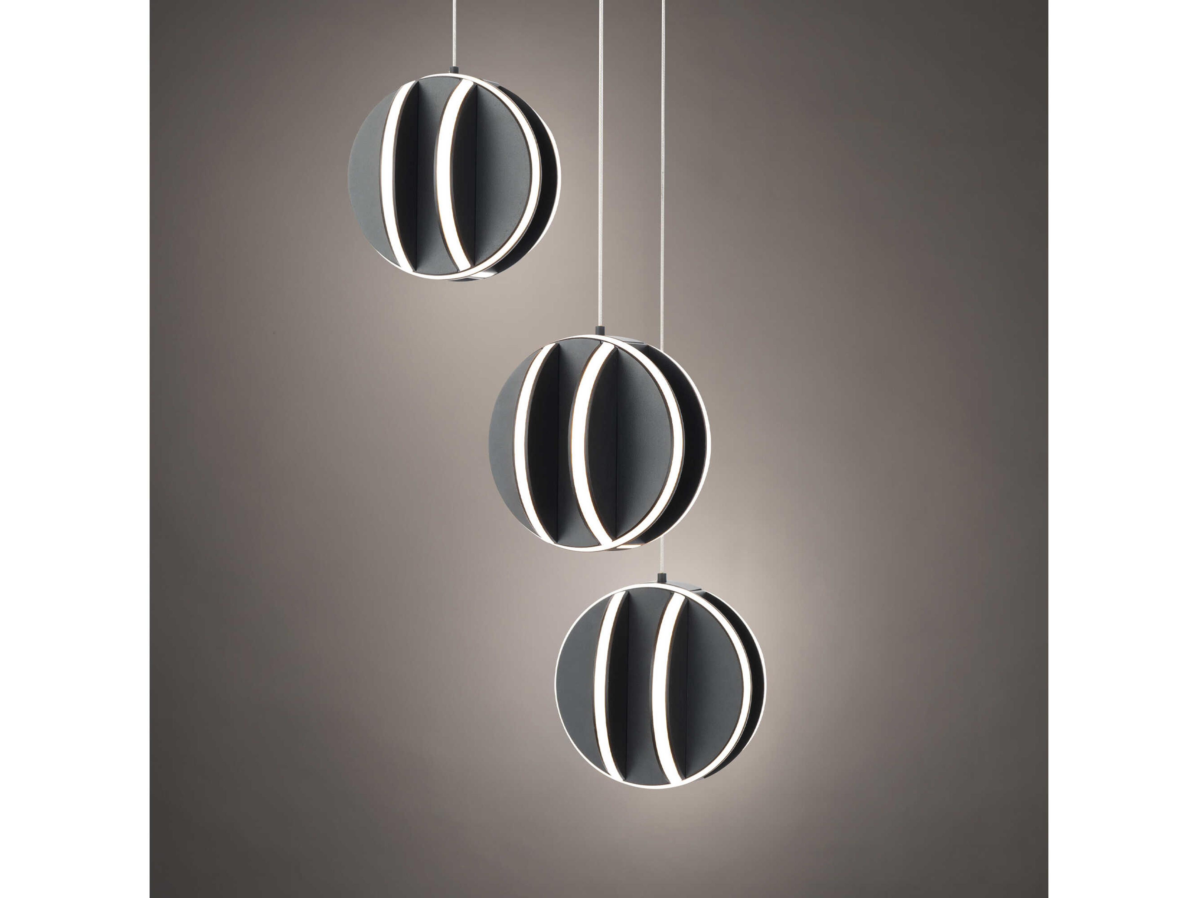 Modern Forms Carillion 3-Light Black LED Globe Mini Pendant